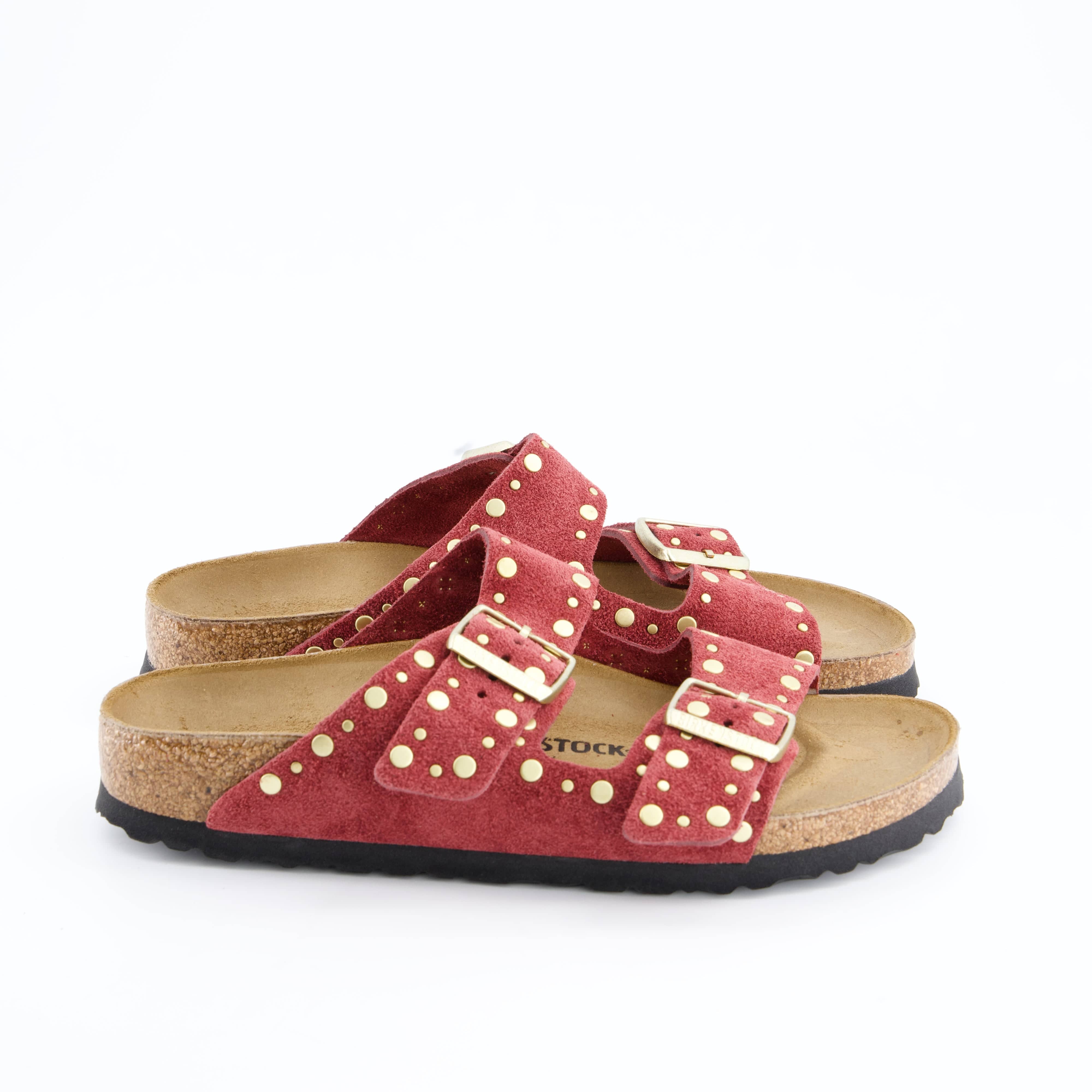 BIRKENSTOCK Damenschuhe - Pantoffel Pantoffel Arizona Rivet Suede Leather
