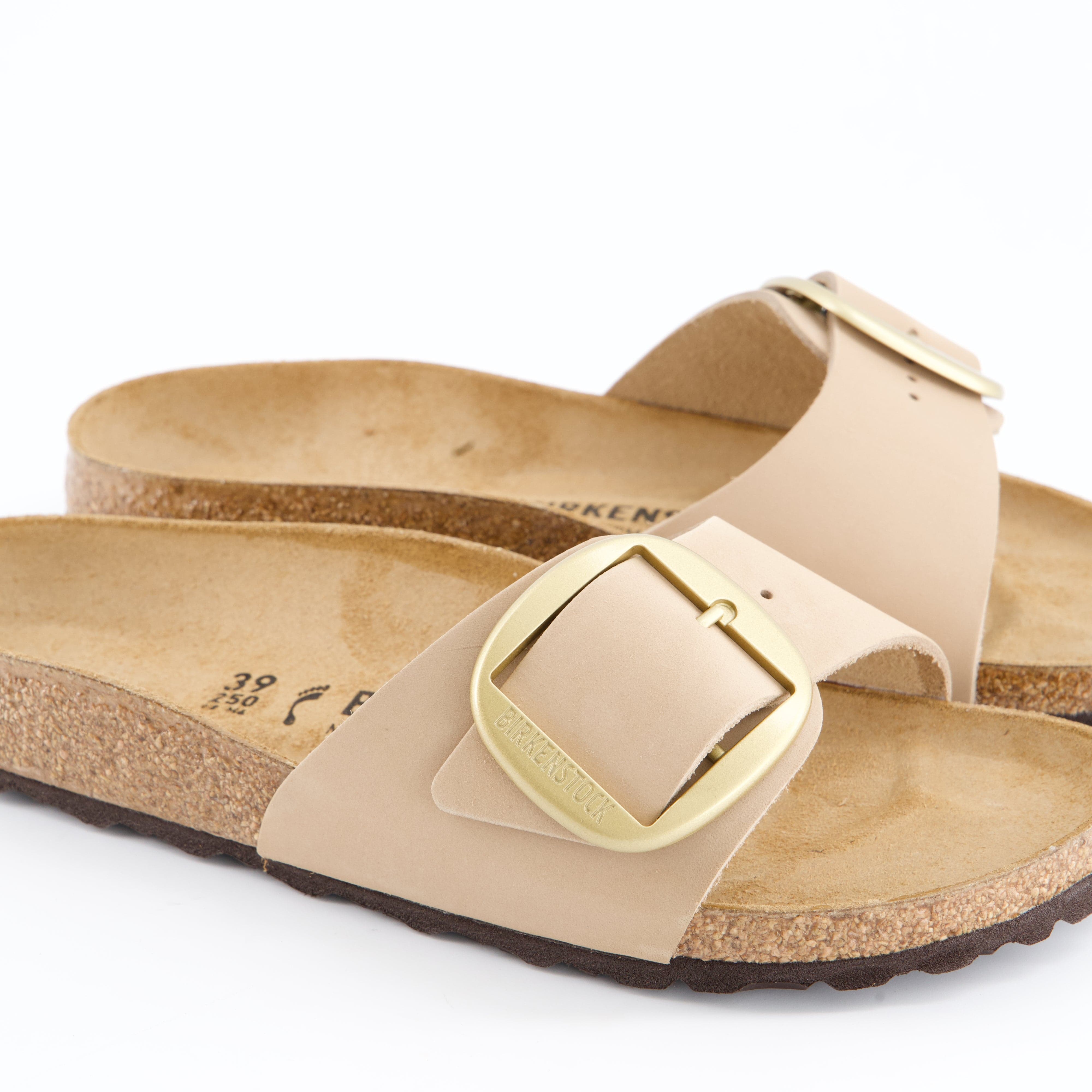 BIRKENSTOCK Damenschuhe - Pantoffel Pantoffel Madrid Big Buckle Natural Leather Nubuck