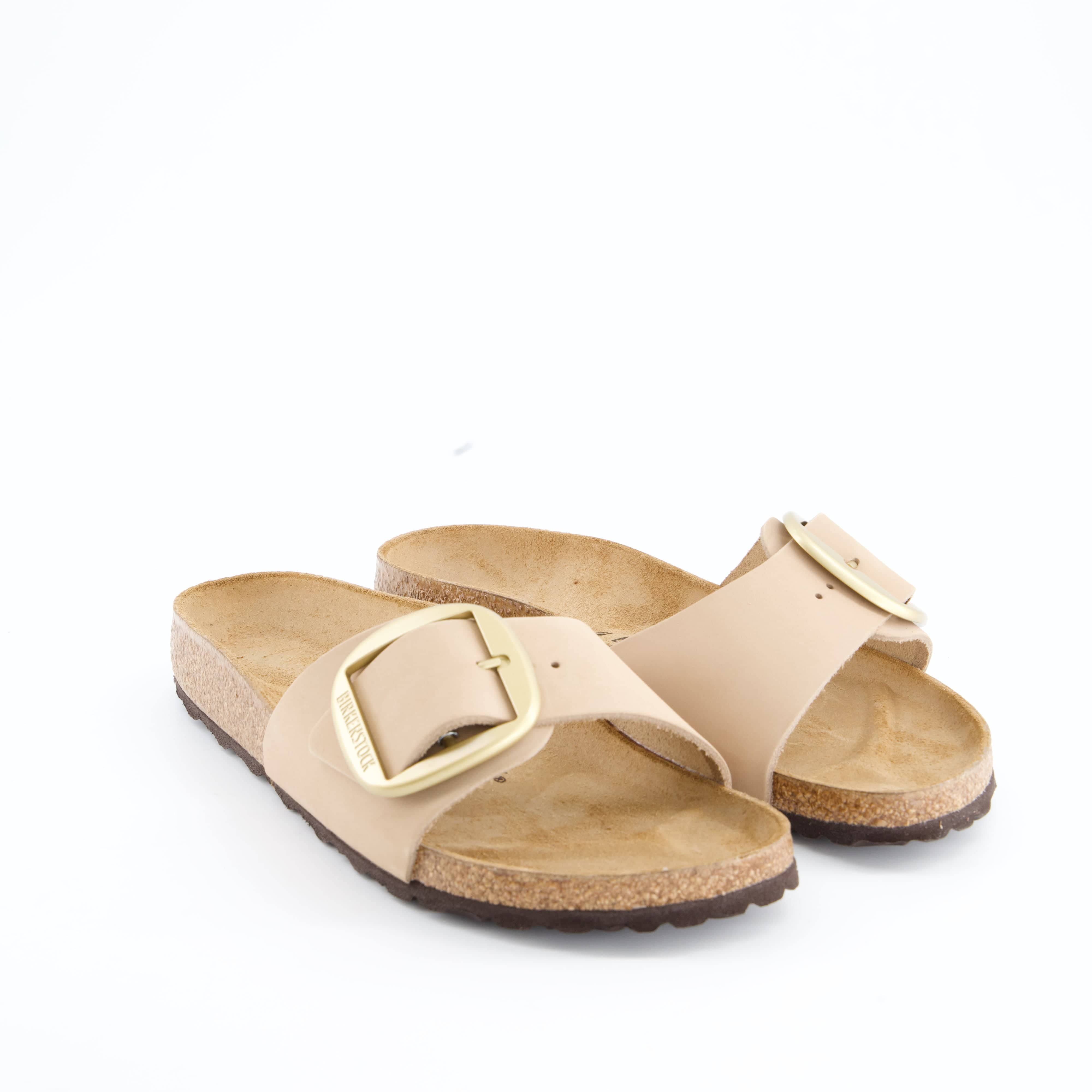 BIRKENSTOCK Damenschuhe - Pantoffel Pantoffel Madrid Big Buckle Natural Leather Nubuck