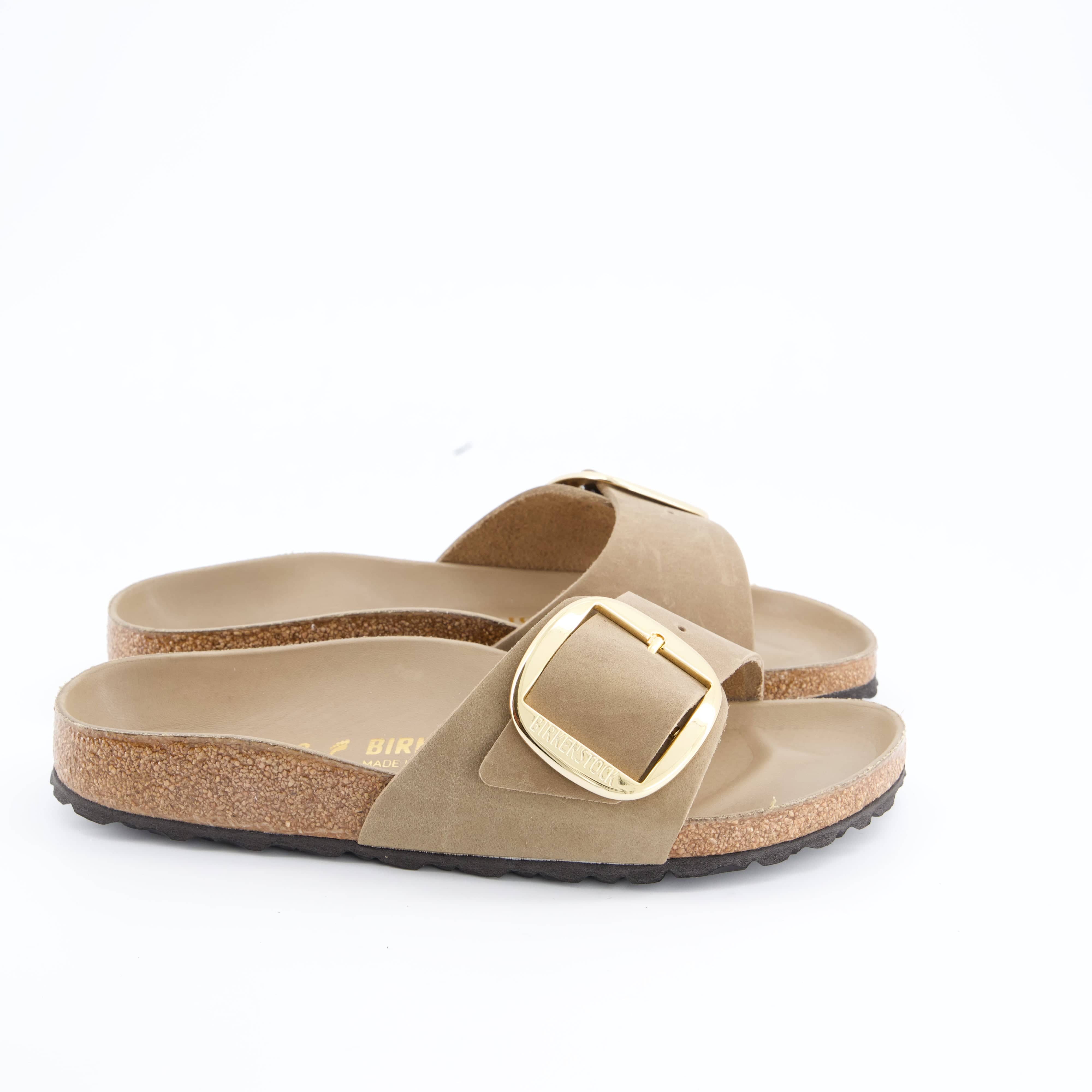 BIRKENSTOCK Damenschuhe - Pantoffel Pantoffel Madrid Big Buckle Natural Leather Oiled