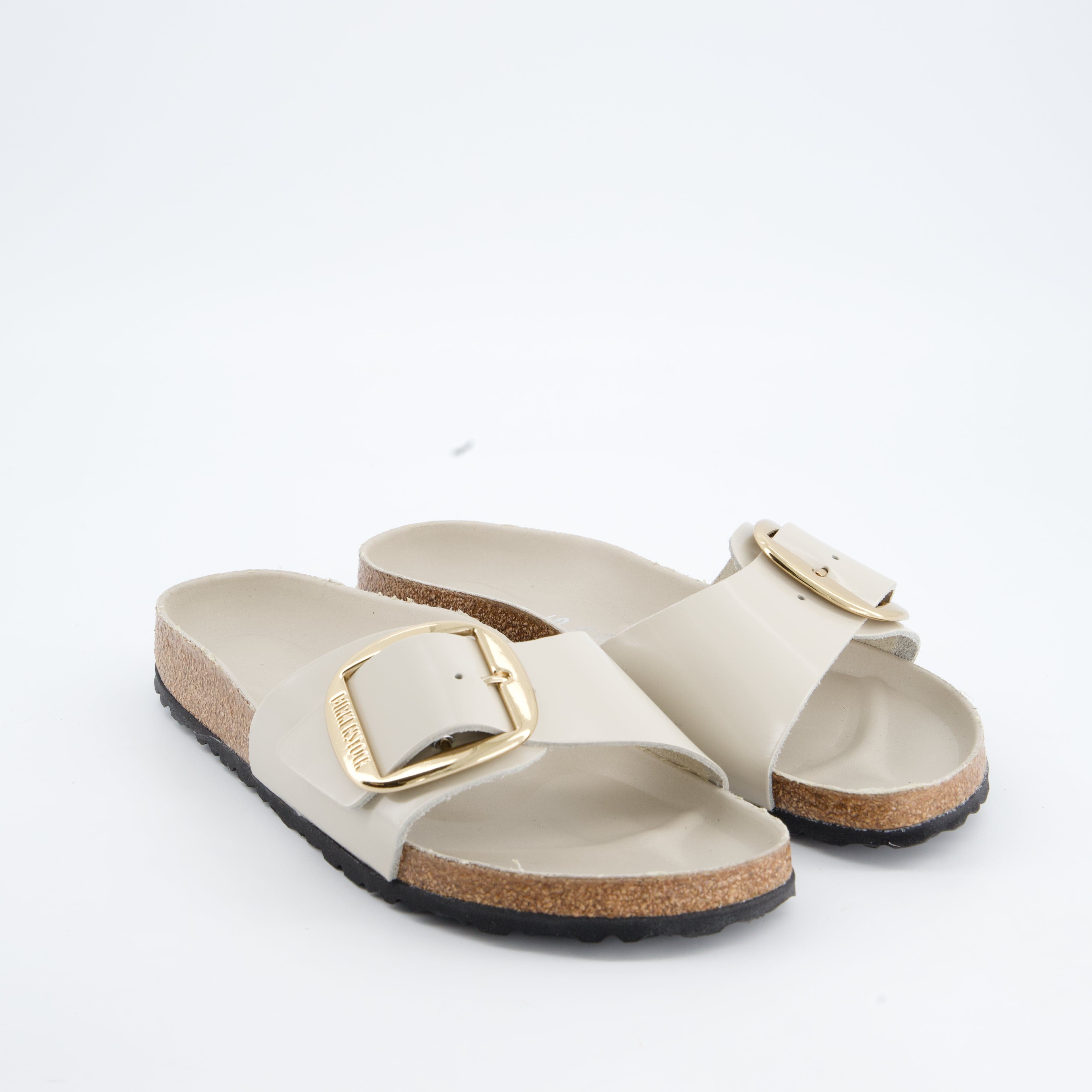BIRKENSTOCK Damenschuhe - Pantoffel Pantoffel Madrid Big Buckle Natural Leather Patent