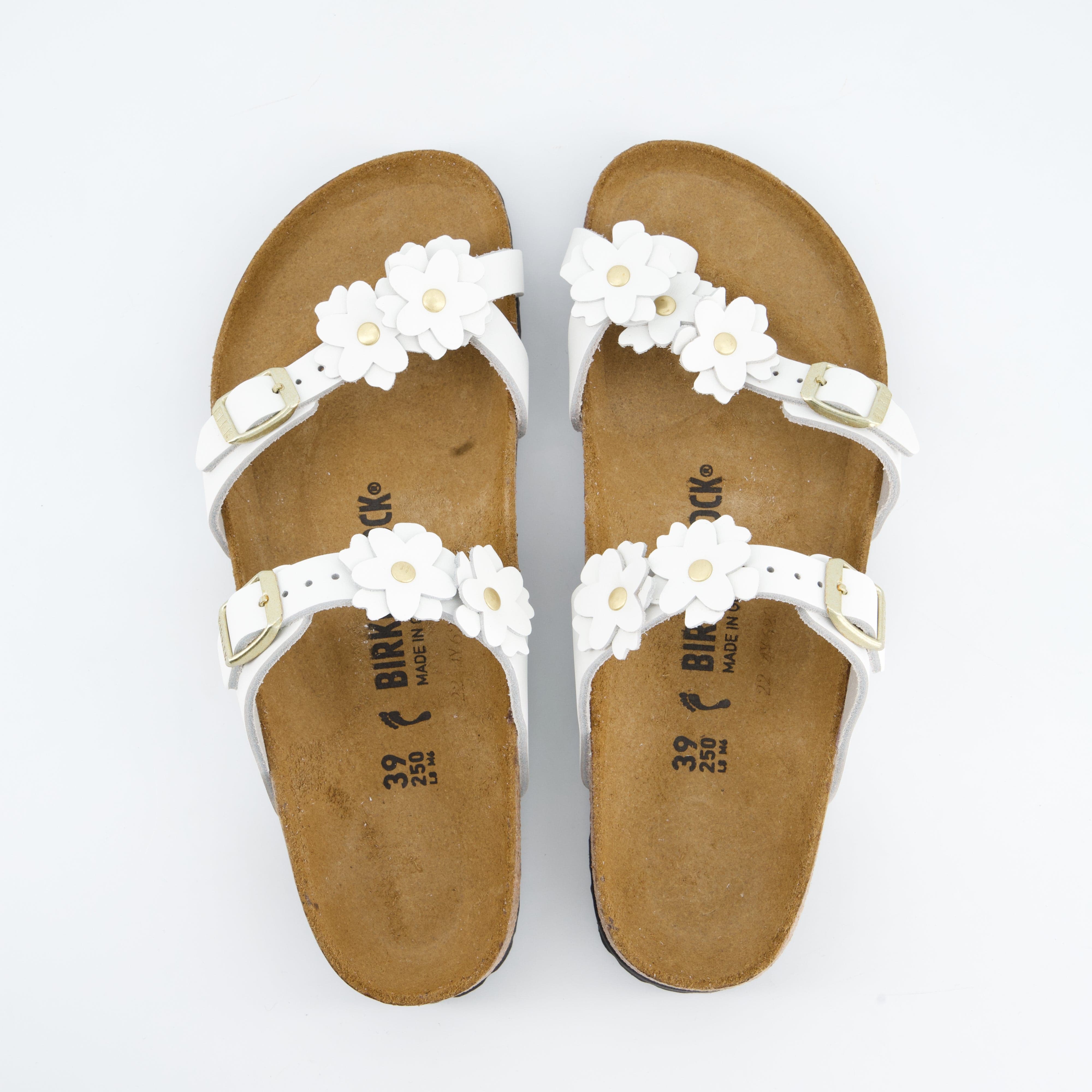 BIRKENSTOCK Damenschuhe - Pantoffel Pantoffel Mayari Flower Embellishment Natural Leat
