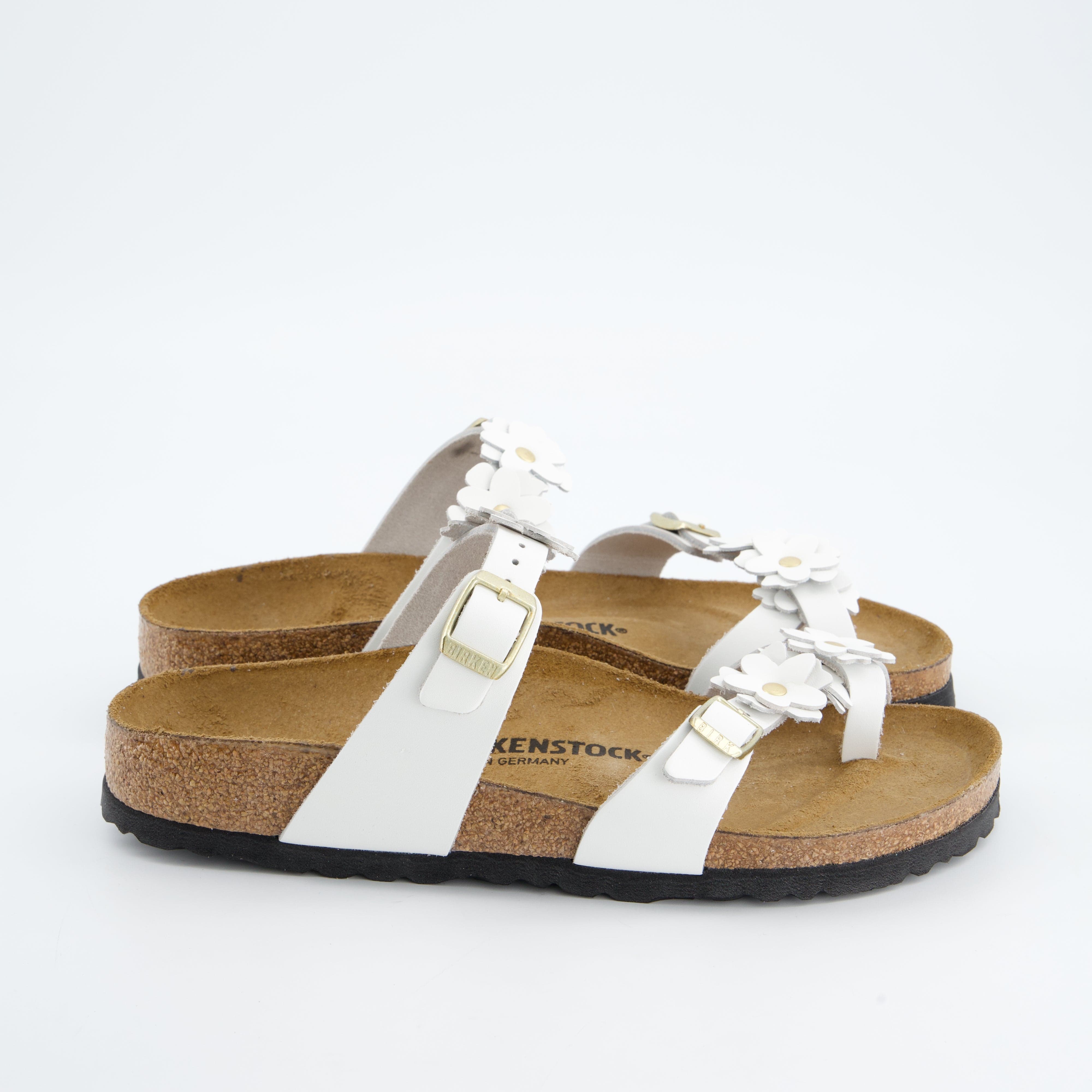 BIRKENSTOCK Damenschuhe - Pantoffel Pantoffel Mayari Flower Embellishment Natural Leat