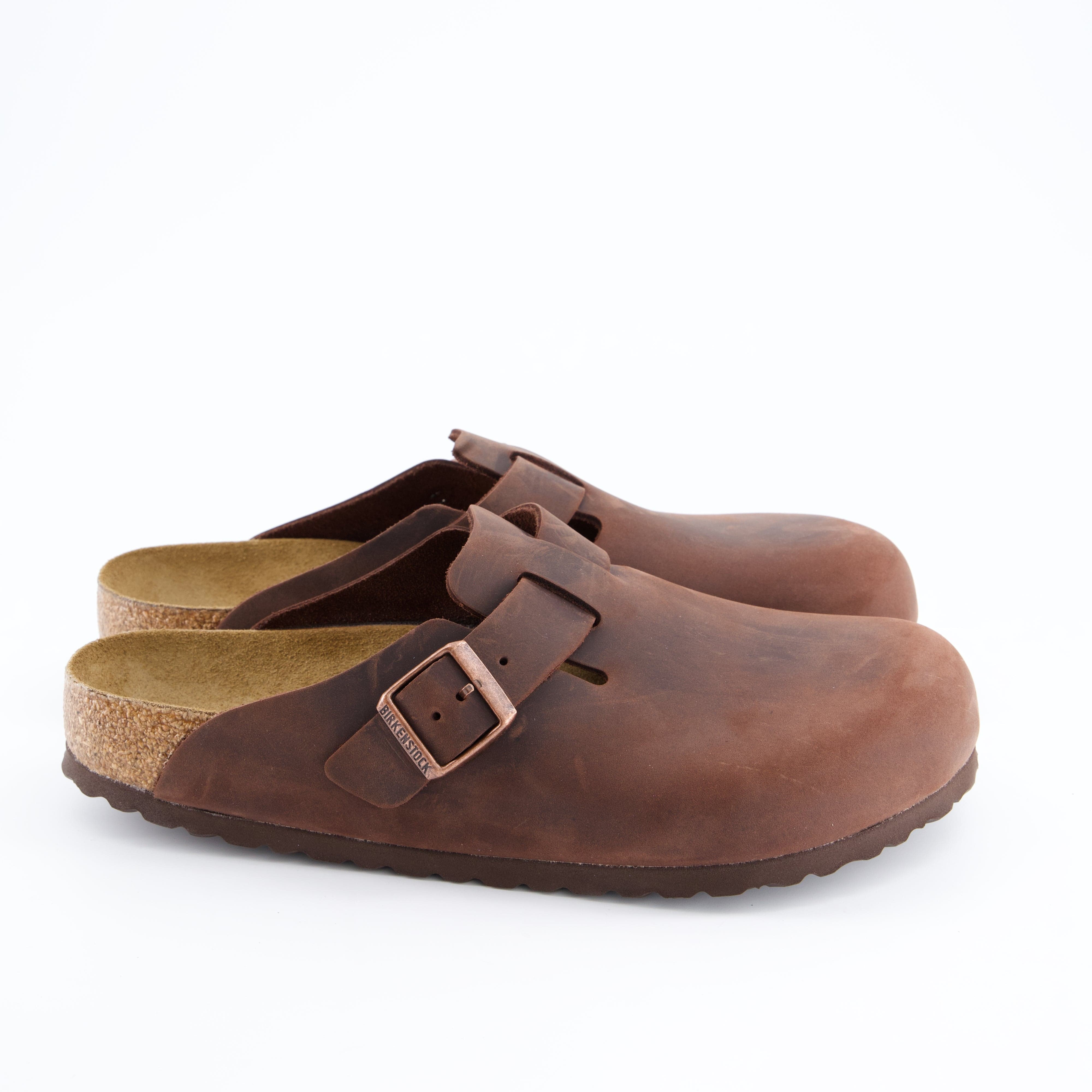 BIRKENSTOCK Herrenschuh - Pantoffel Pantoffel Boston Soft Footbed Natural Leather Oile