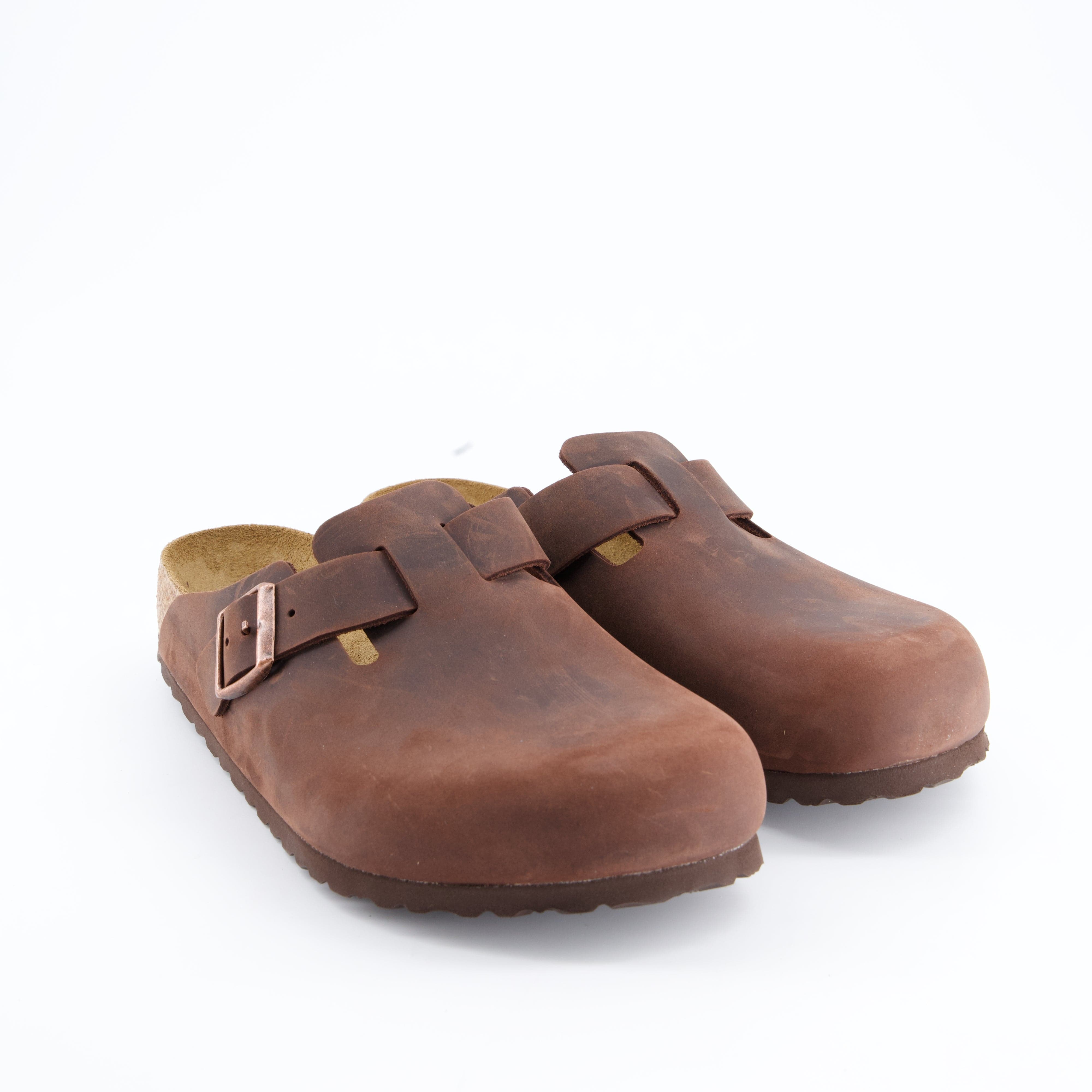 BIRKENSTOCK Herrenschuh - Pantoffel Pantoffel Boston Soft Footbed Natural Leather Oile