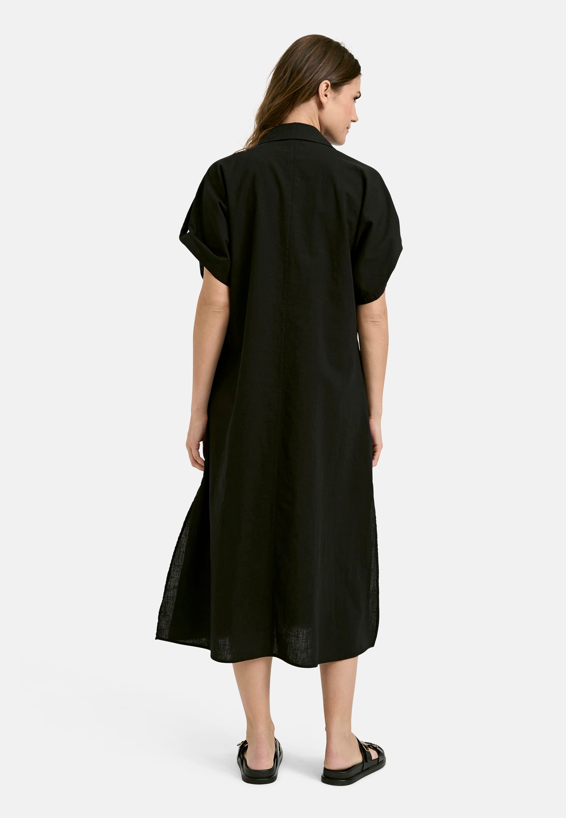 Milano Italy Bekleidung Damen - Kleid Kleid SHORTSLEEVE DRESS W COLLARAESLIT AT