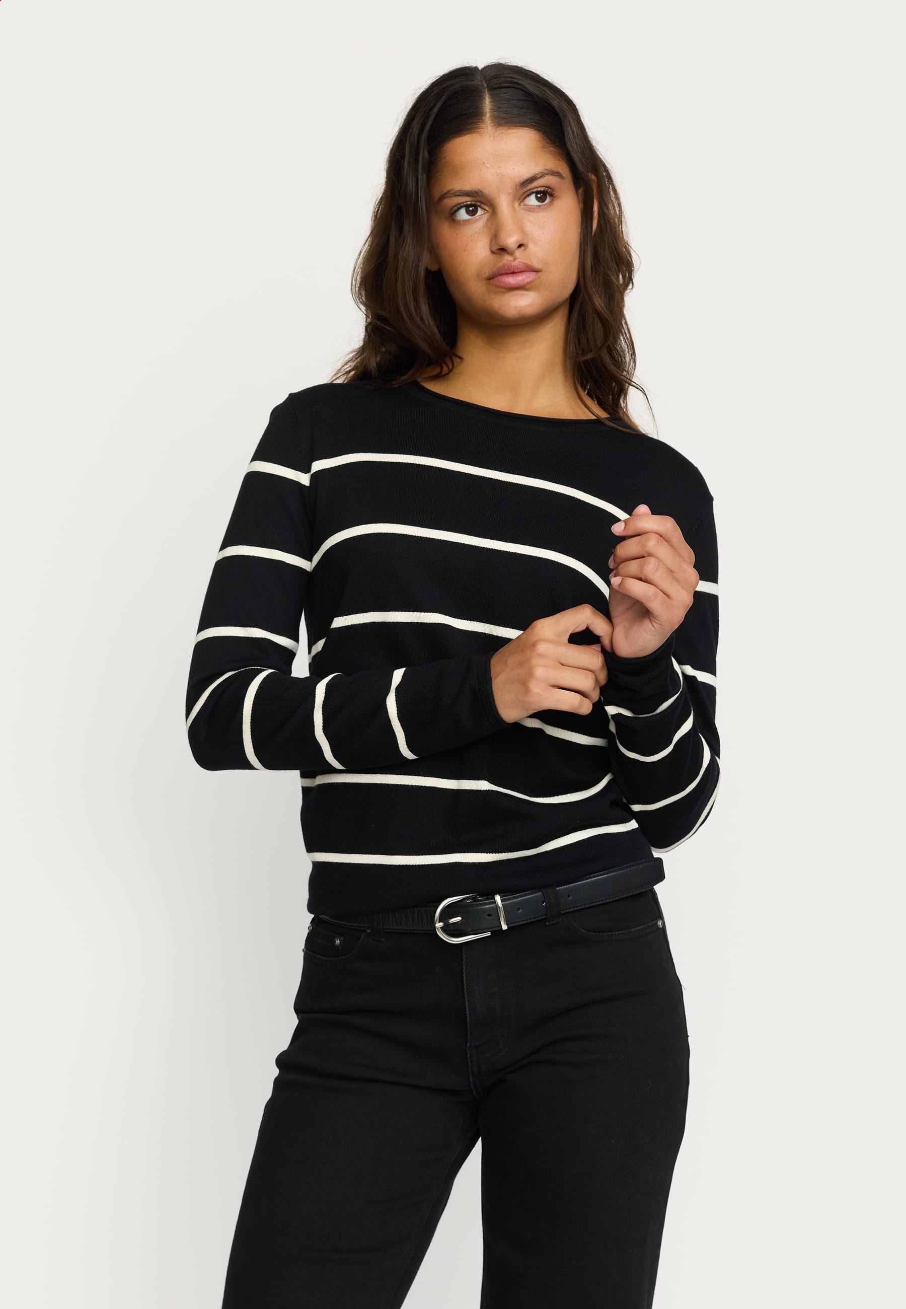Soft Rebels Bekleidung Damen - Oberteil Oberteil SRMarla O-neck Roll Edge Stripe knit