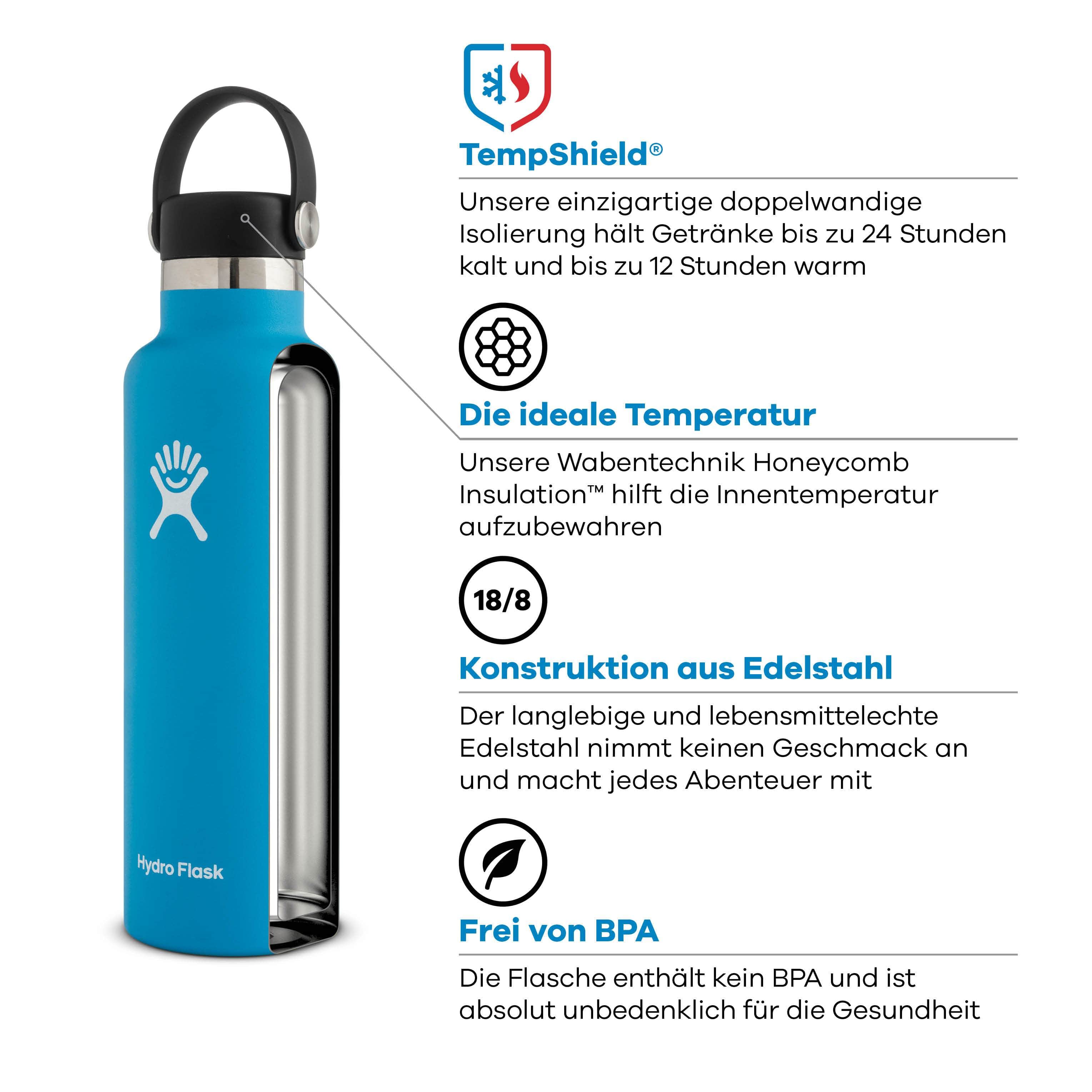 Hydro Flask Trinkflasche - Trinkflasche, Stk Trinkflasche 24oz/710ml Standard Mouth flex Cap