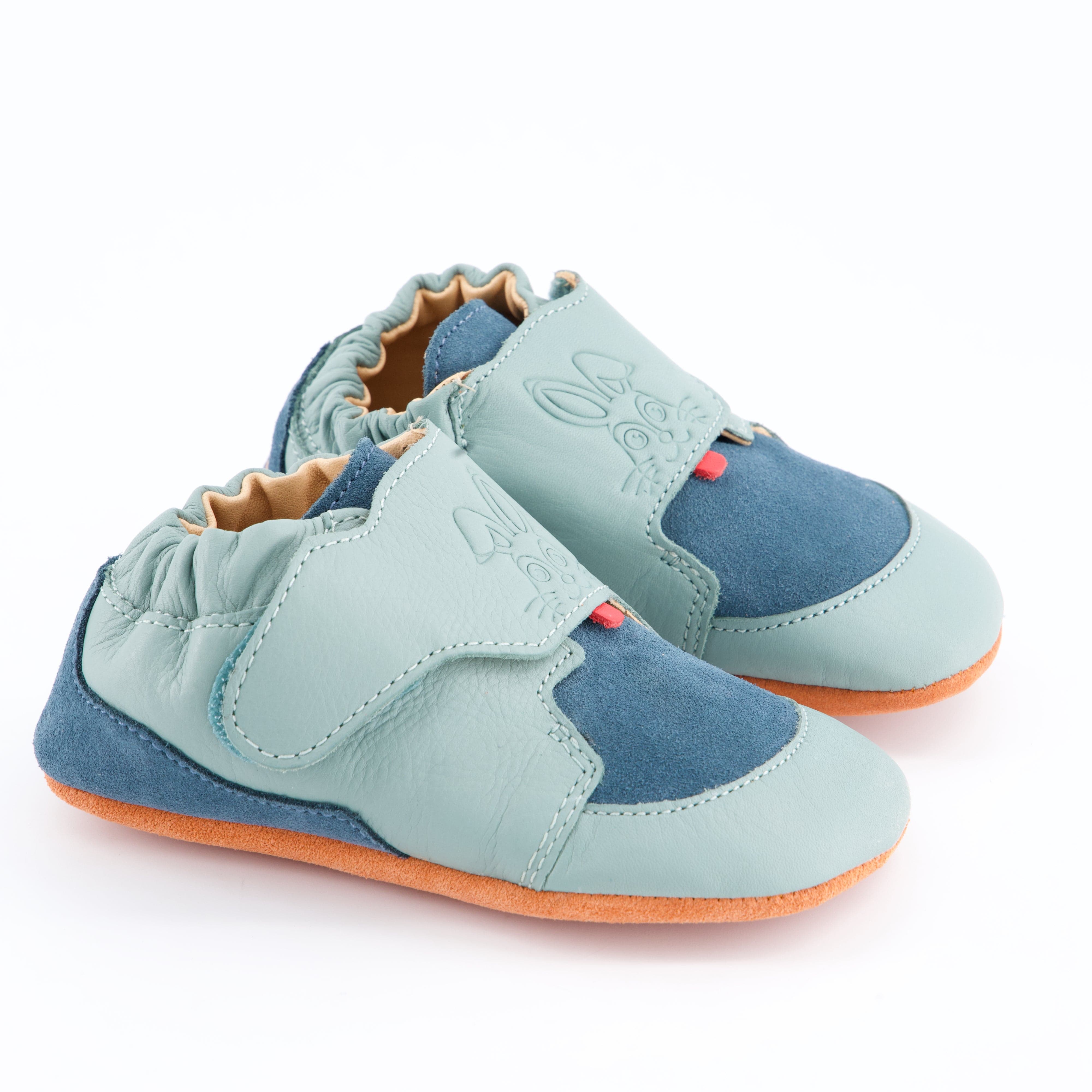 Affenzahn Mädchenschuhe - Hausschuh Hausschuh Krabbelschuh Leder Crawly Hase