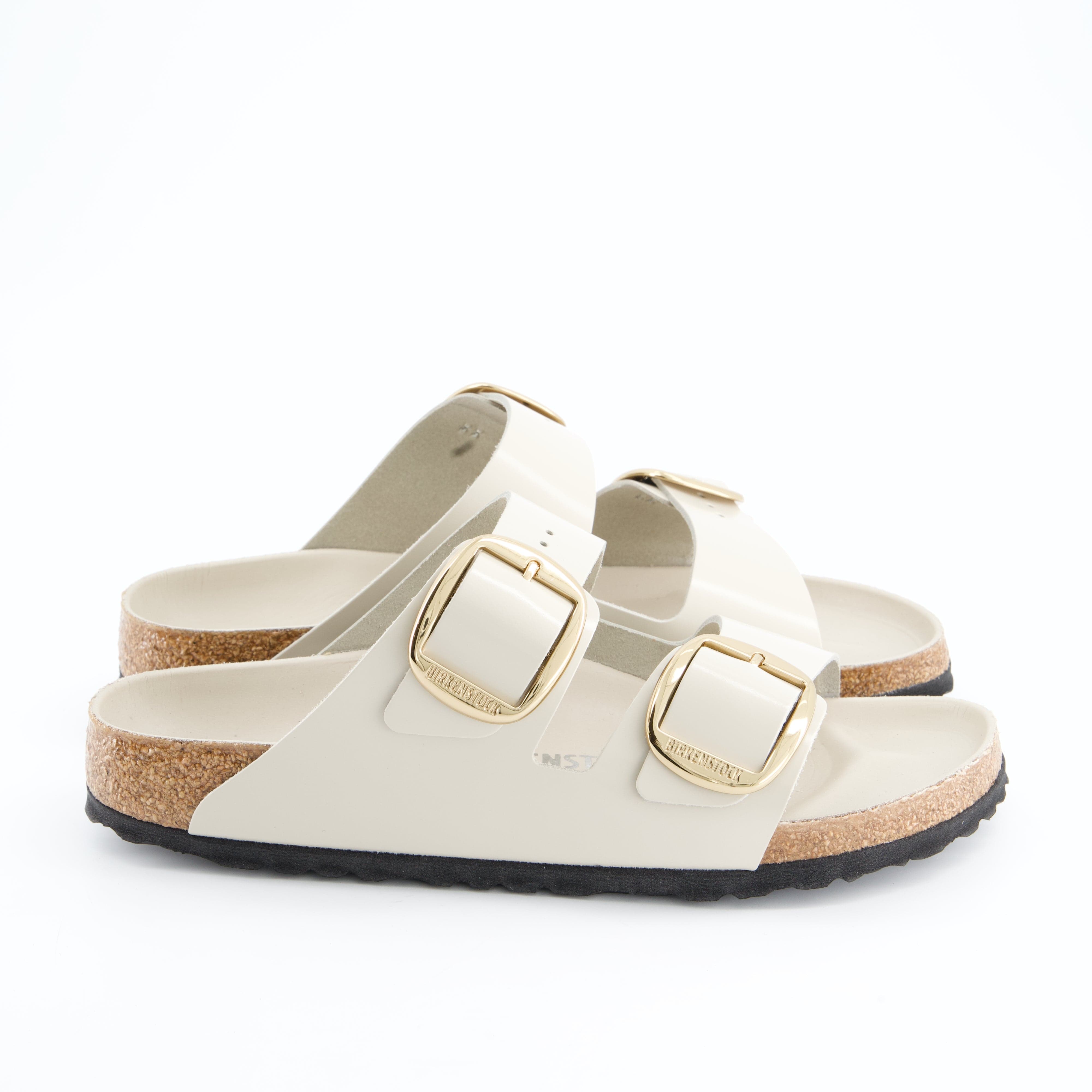 BIRKENSTOCK Damenschuhe - Pantoffel Pantoffel Arizona Big Buckle Natural Leather Paten