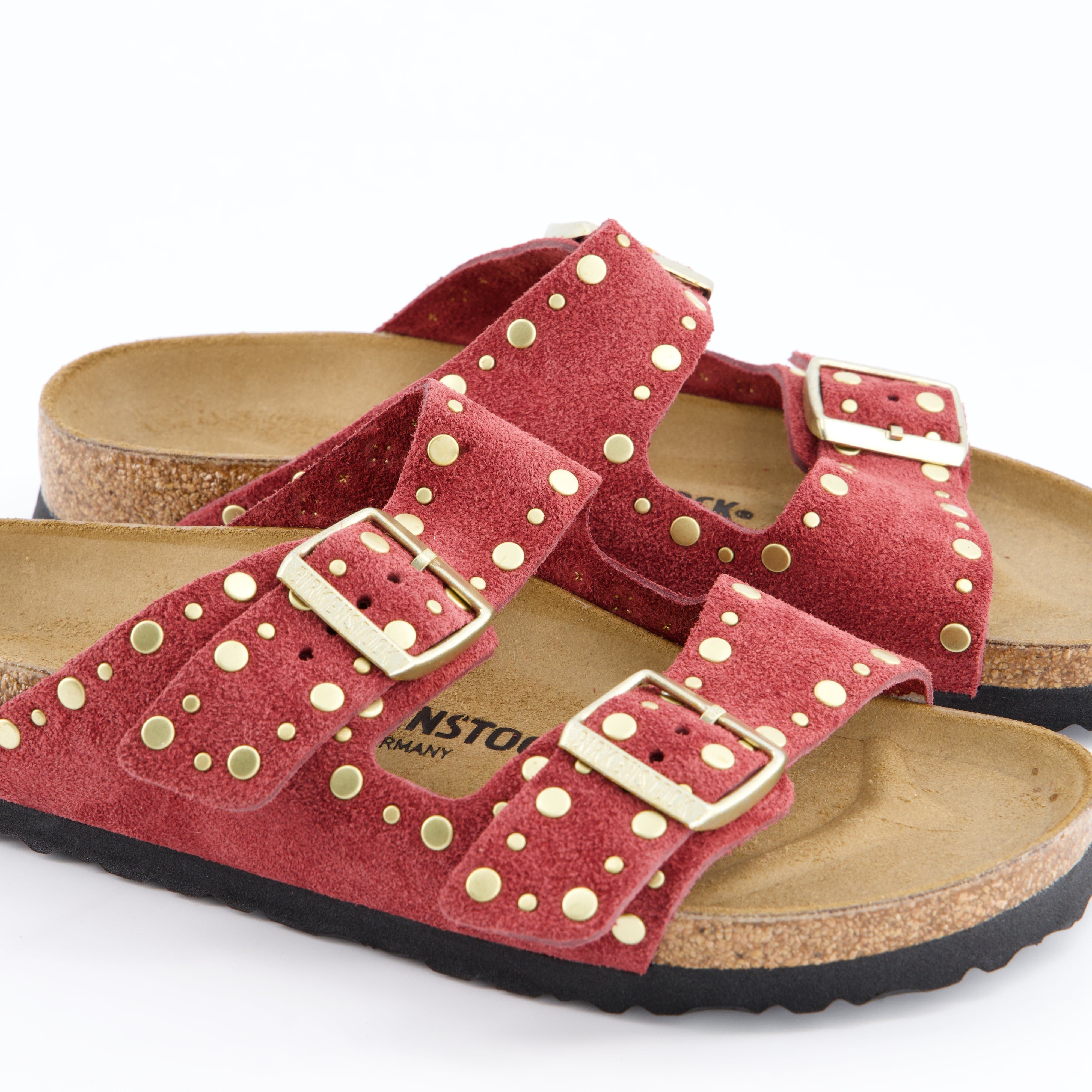 BIRKENSTOCK Damenschuhe - Pantoffel Pantoffel Arizona Rivet Suede Leather