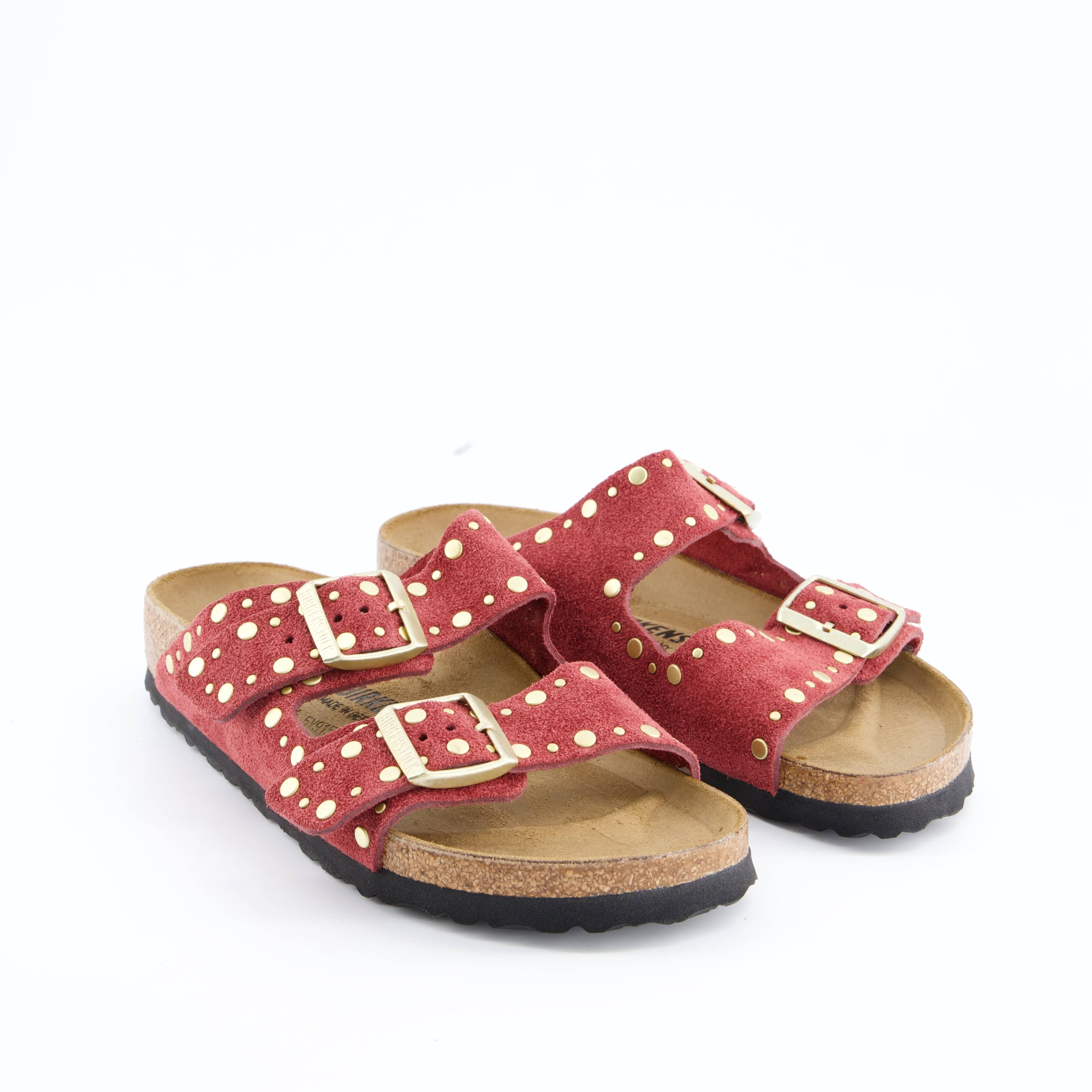 BIRKENSTOCK Damenschuhe - Pantoffel Pantoffel Arizona Rivet Suede Leather