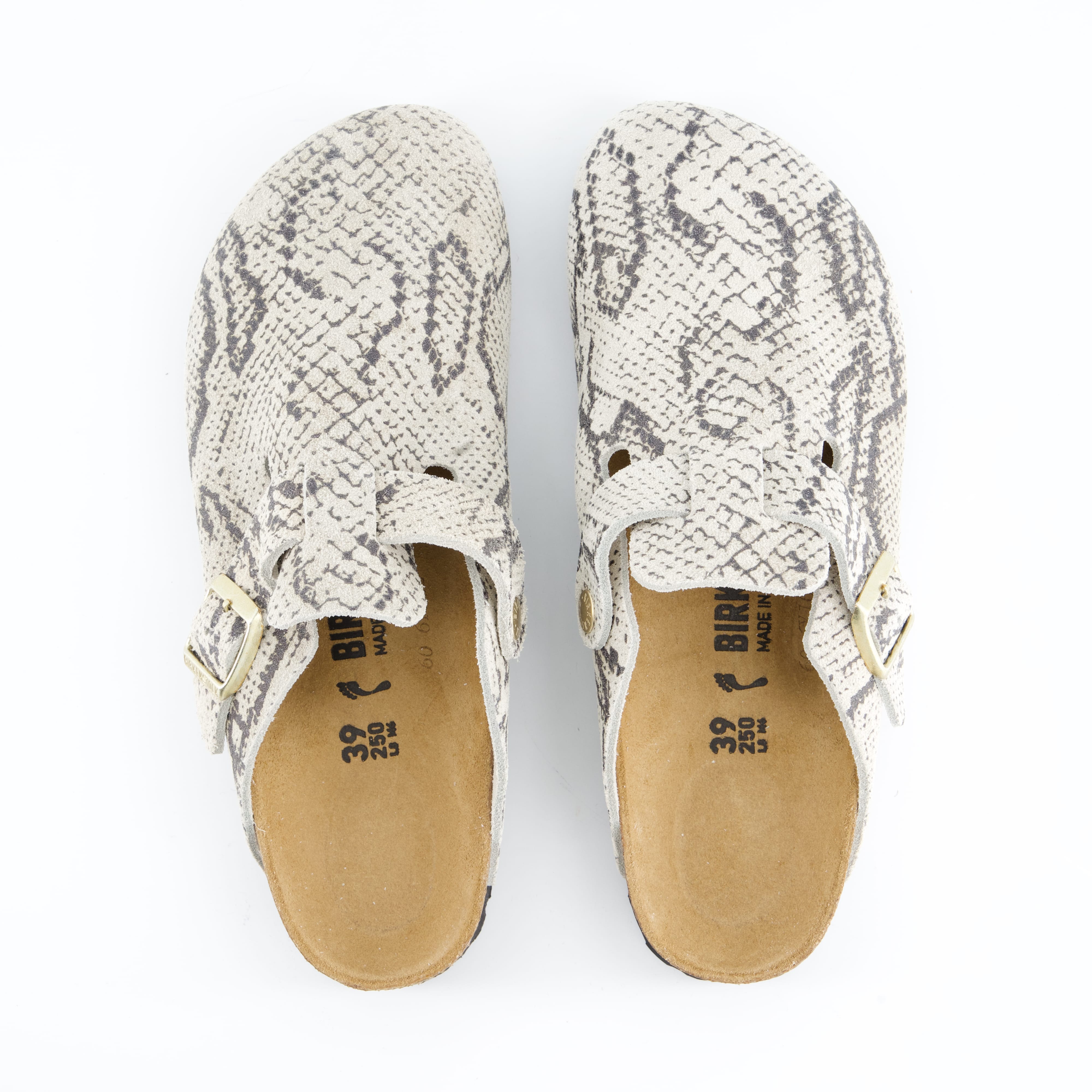 BIRKENSTOCK Damenschuhe - Pantoffel Pantoffel Boston Rivet Logo Suede Leather Women