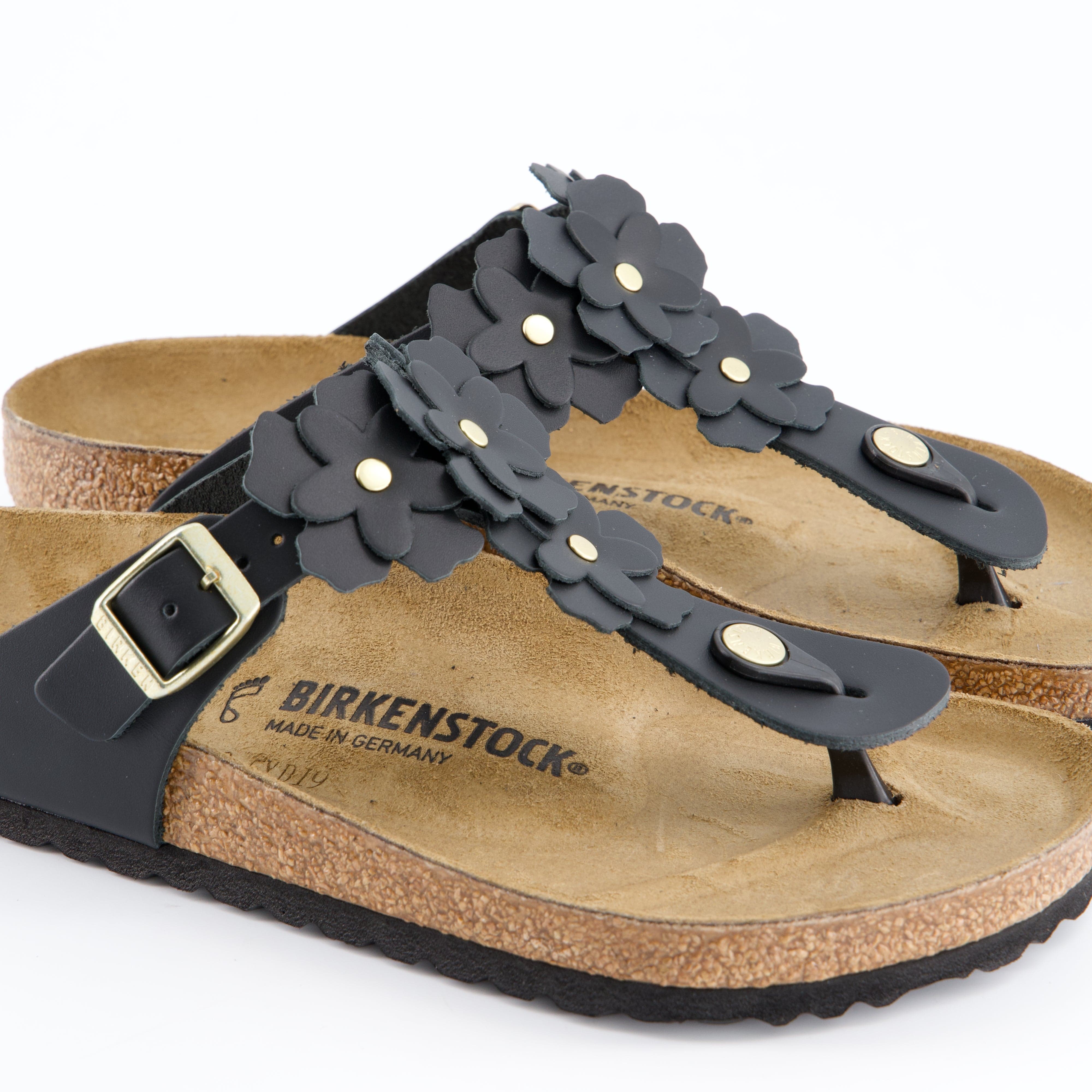 BIRKENSTOCK Damenschuhe - Pantoffel Pantoffel Gizeh Flower Embellishment Natural Leath