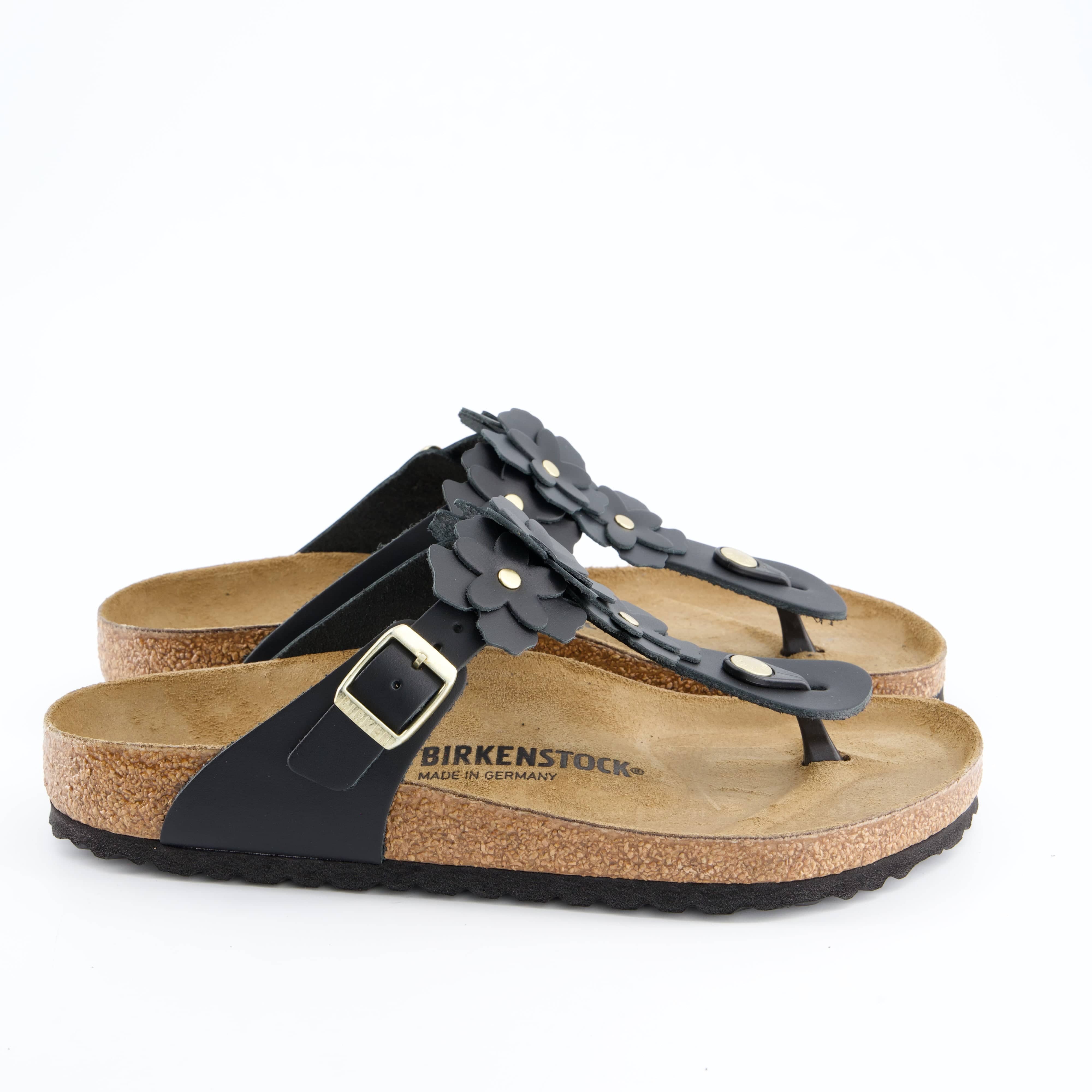 BIRKENSTOCK Damenschuhe - Pantoffel Pantoffel Gizeh Flower Embellishment Natural Leath