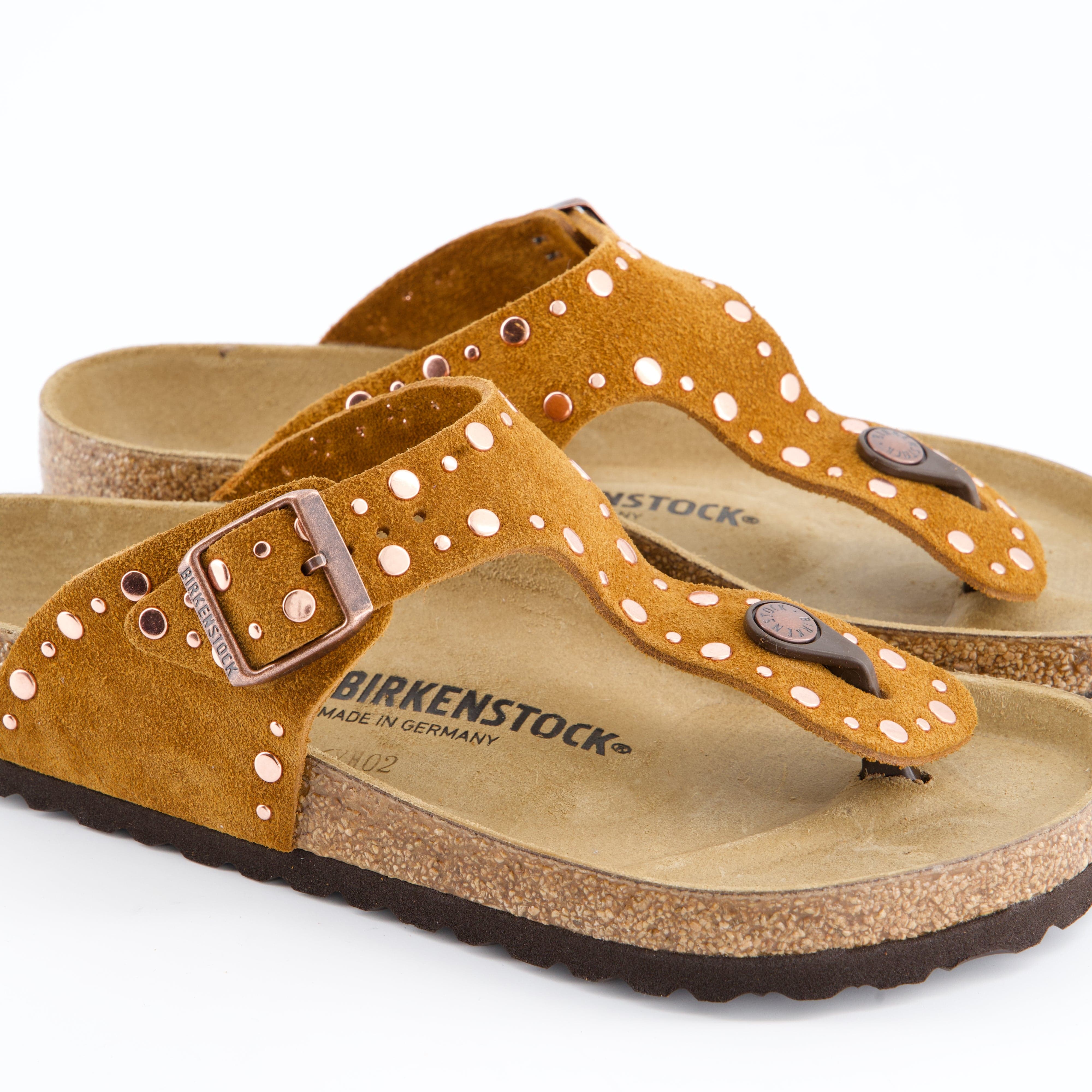 BIRKENSTOCK Damenschuhe - Pantoffel Pantoffel Gizeh Rivet Suede Leather