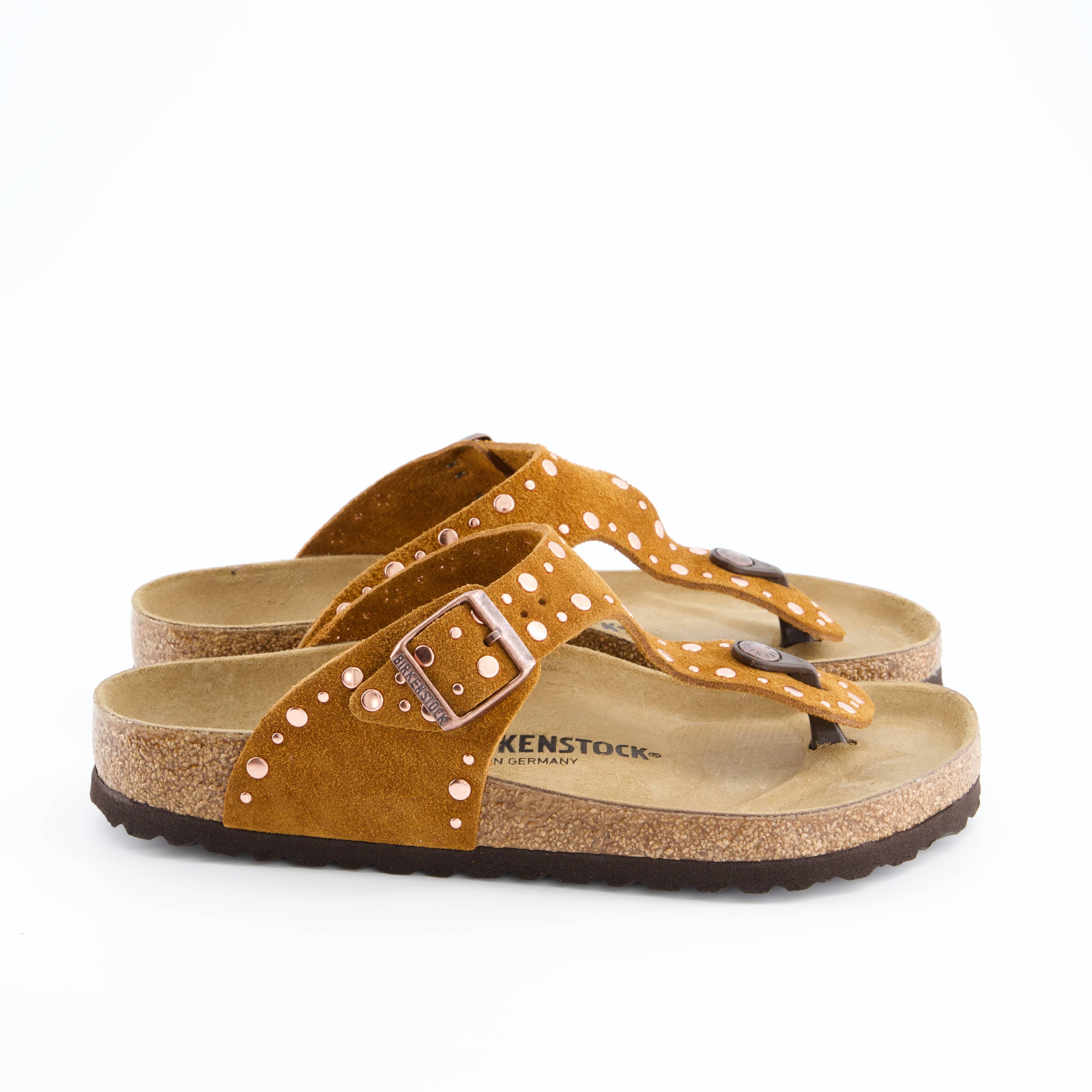 BIRKENSTOCK Damenschuhe - Pantoffel Pantoffel Gizeh Rivet Suede Leather