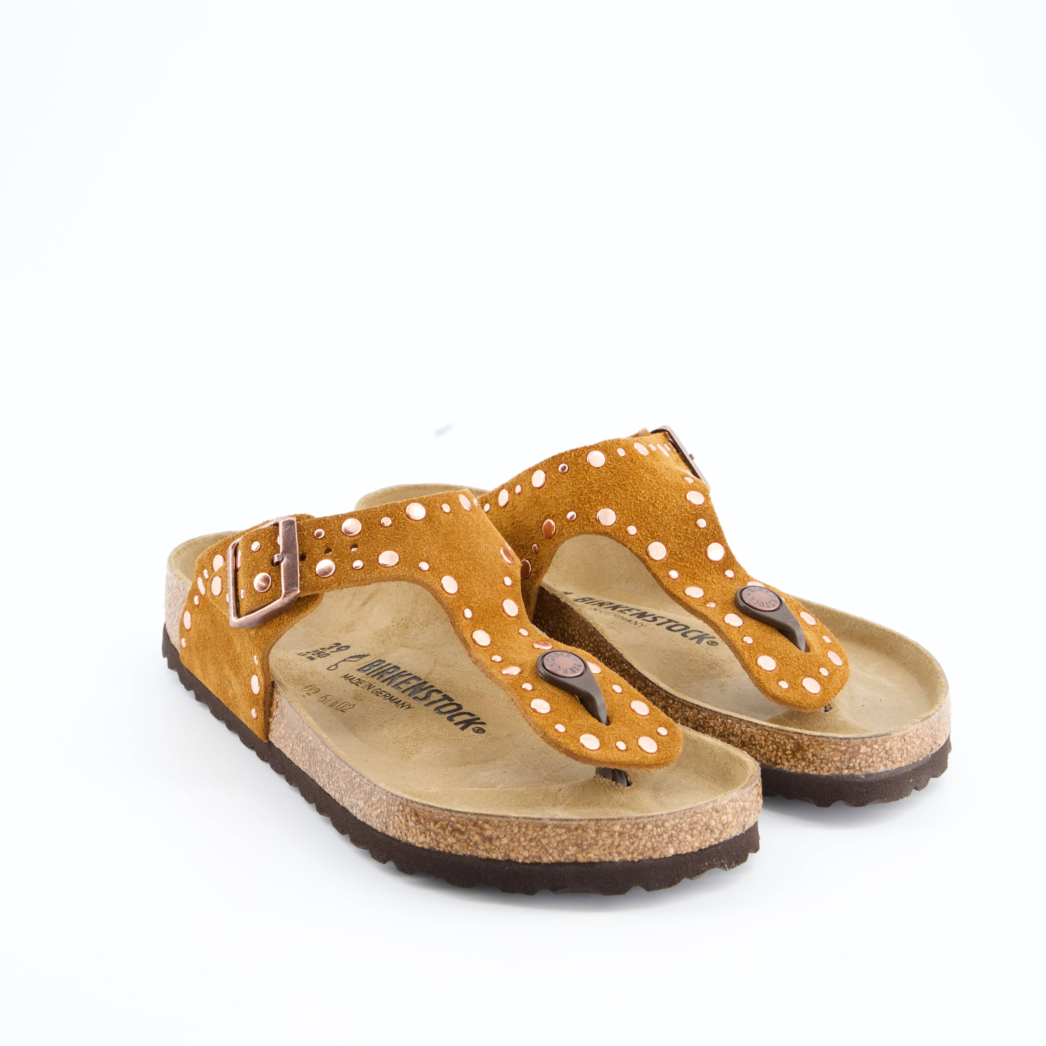 BIRKENSTOCK Damenschuhe - Pantoffel Pantoffel Gizeh Rivet Suede Leather