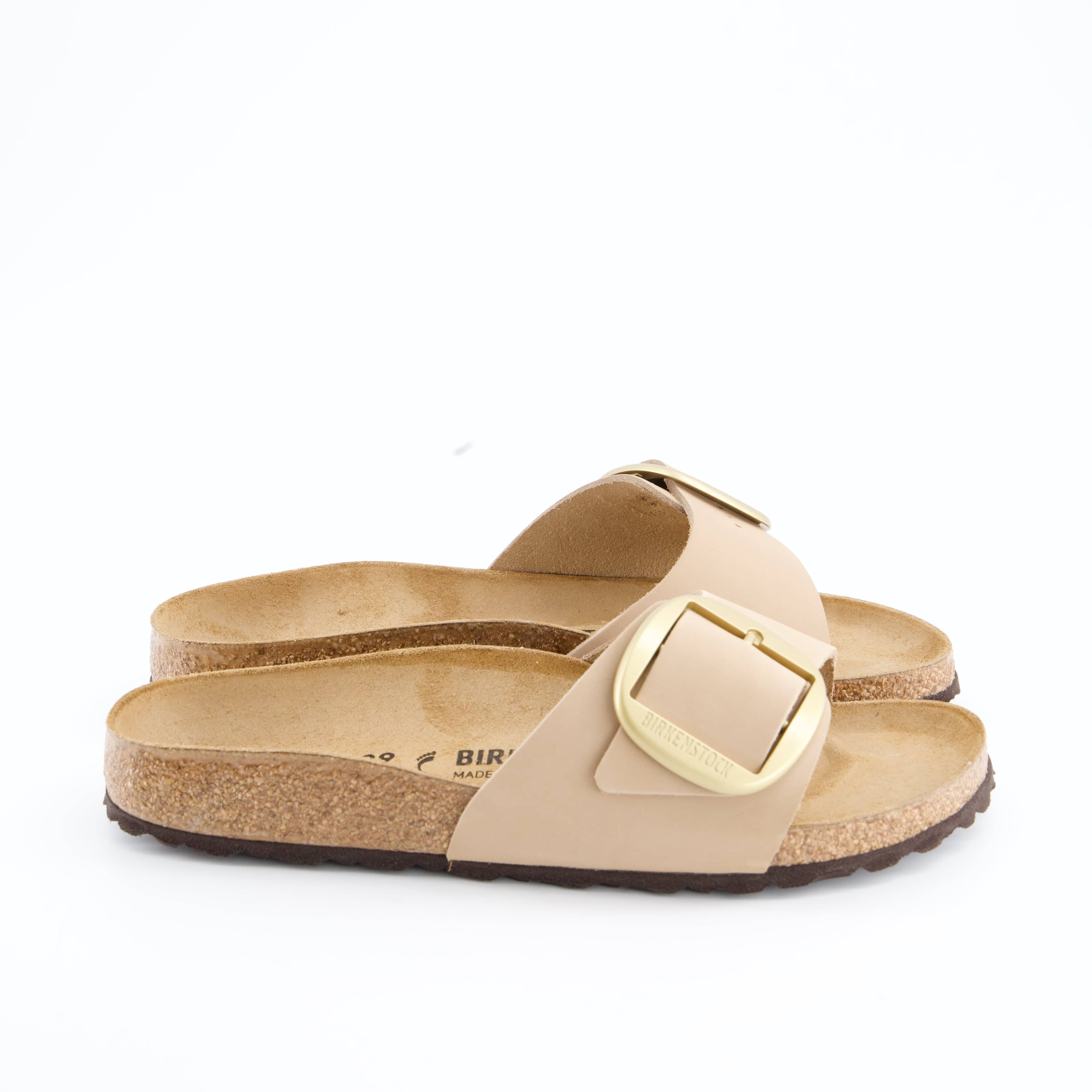 BIRKENSTOCK Damenschuhe - Pantoffel Pantoffel Madrid Big Buckle Natural Leather Nubuck