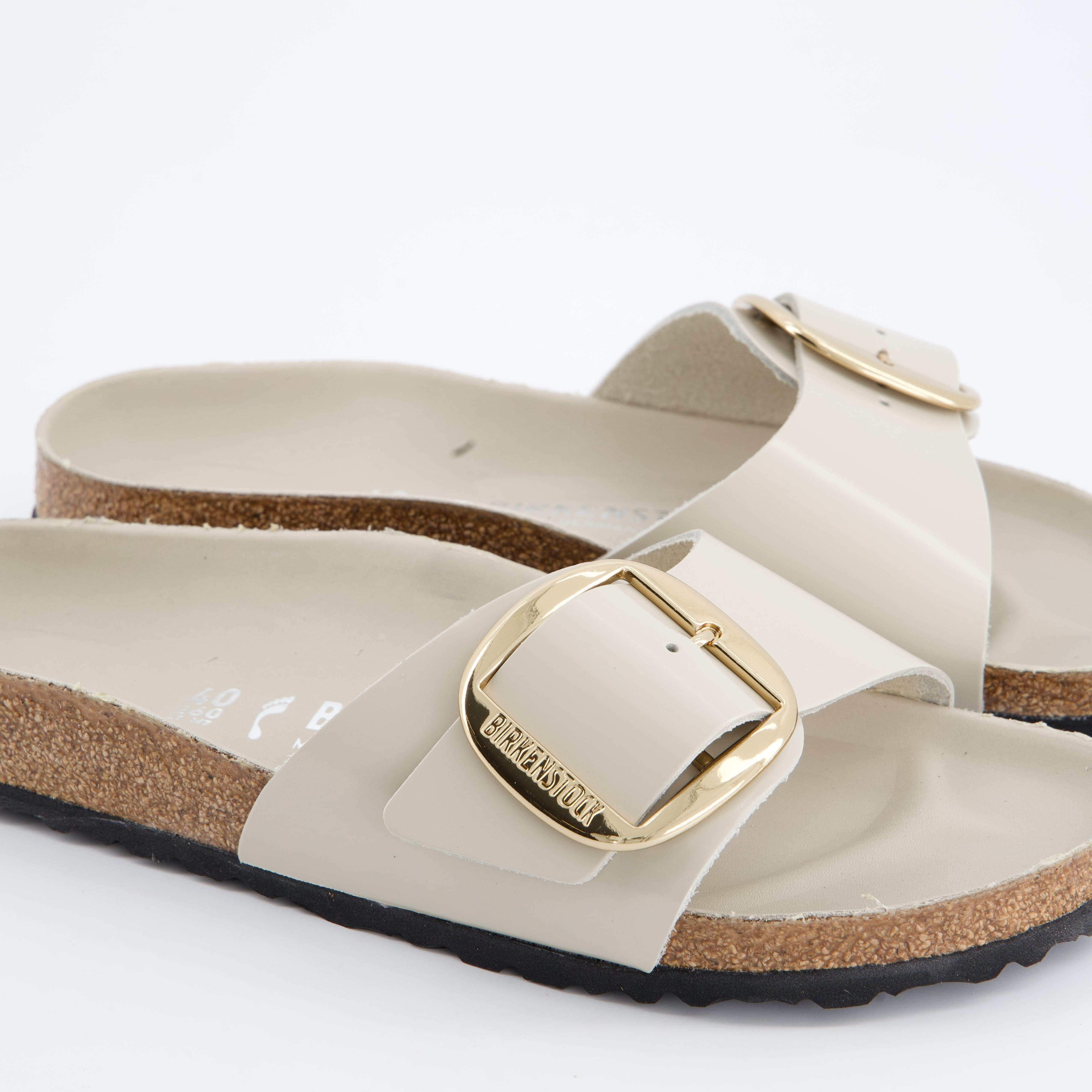 BIRKENSTOCK Damenschuhe - Pantoffel Pantoffel Madrid Big Buckle Natural Leather Patent