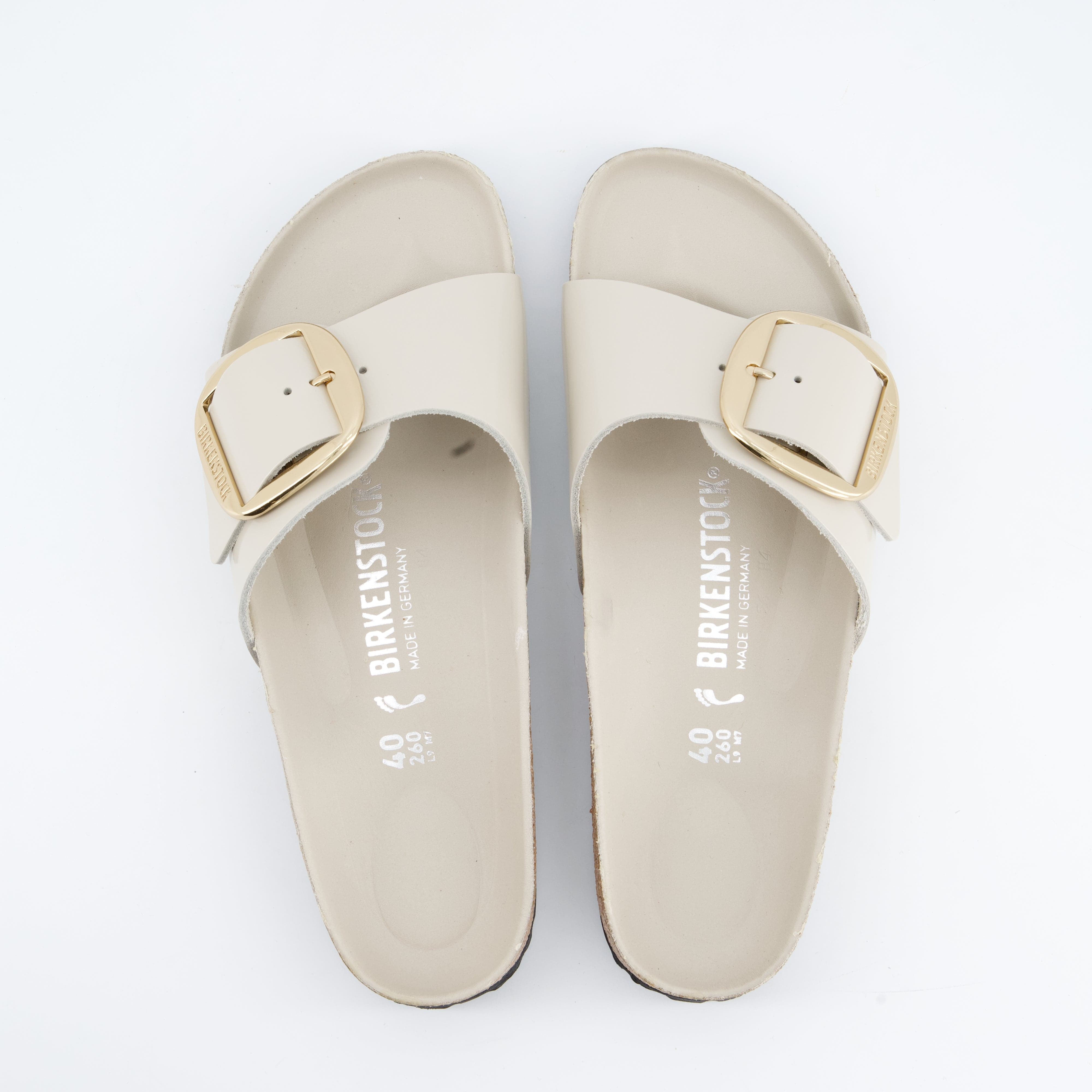 BIRKENSTOCK Damenschuhe - Pantoffel Pantoffel Madrid Big Buckle Natural Leather Patent