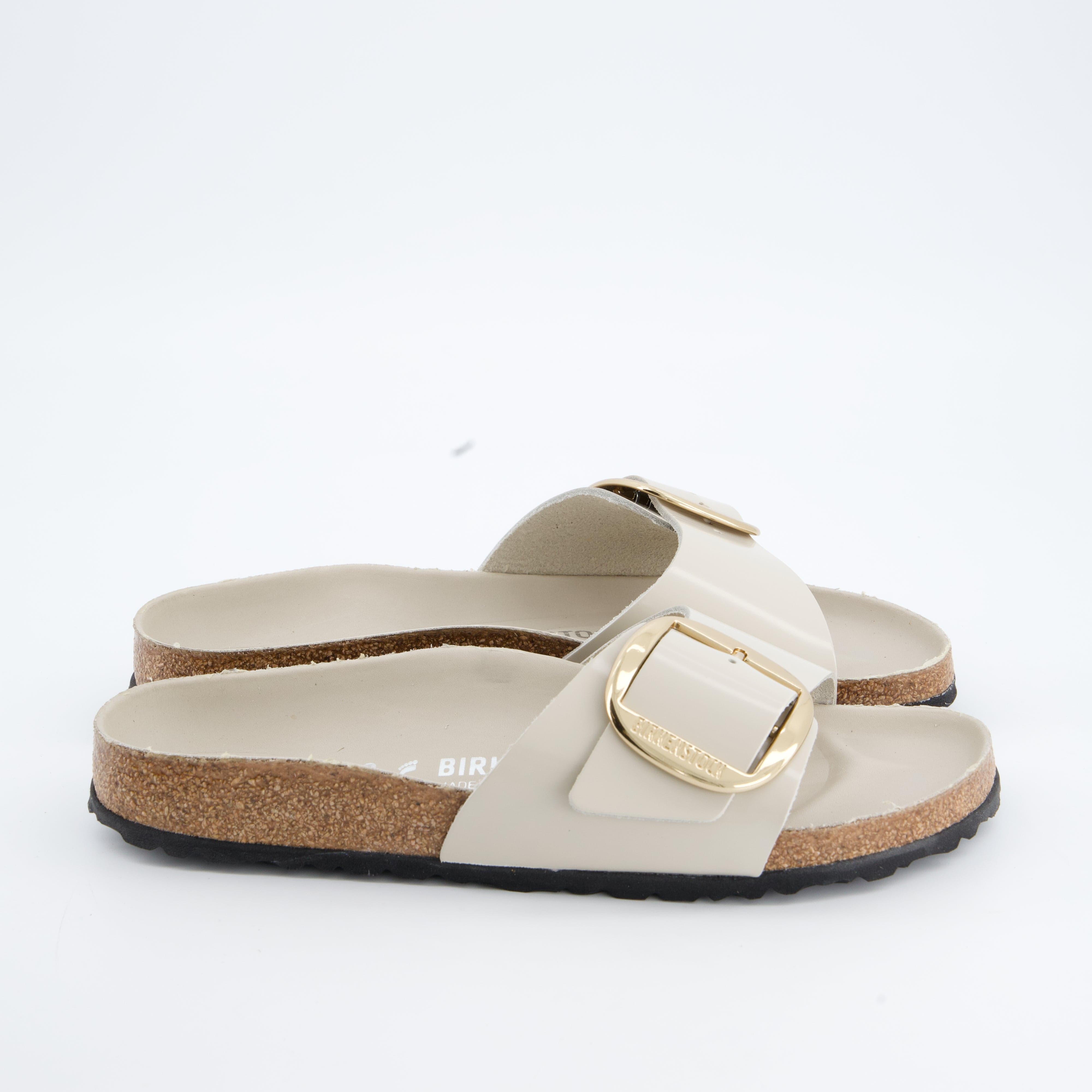 BIRKENSTOCK Damenschuhe - Pantoffel Pantoffel Madrid Big Buckle Natural Leather Patent