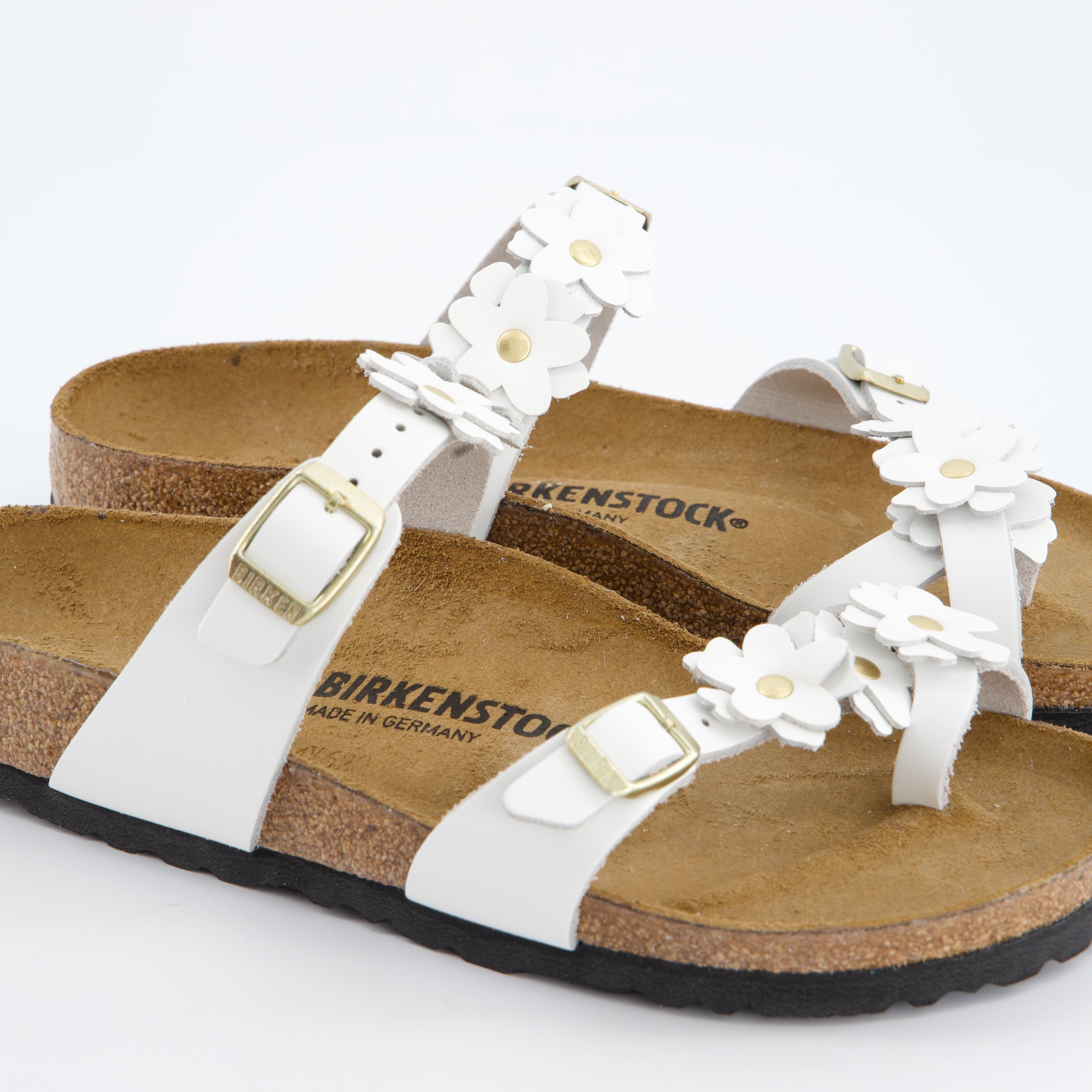BIRKENSTOCK Damenschuhe - Pantoffel Pantoffel Mayari Flower Embellishment Natural Leat