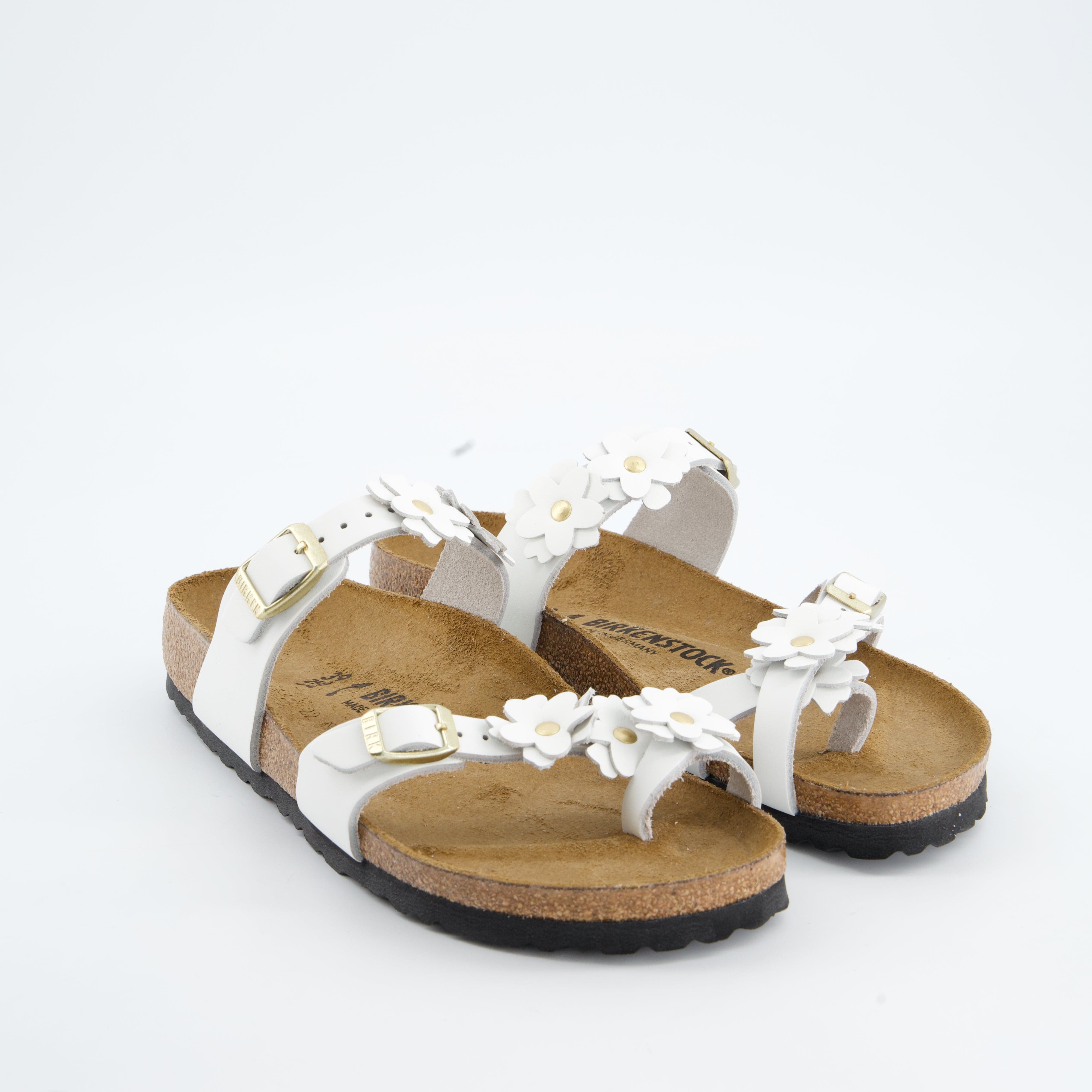 BIRKENSTOCK Damenschuhe - Pantoffel Pantoffel Mayari Flower Embellishment Natural Leat