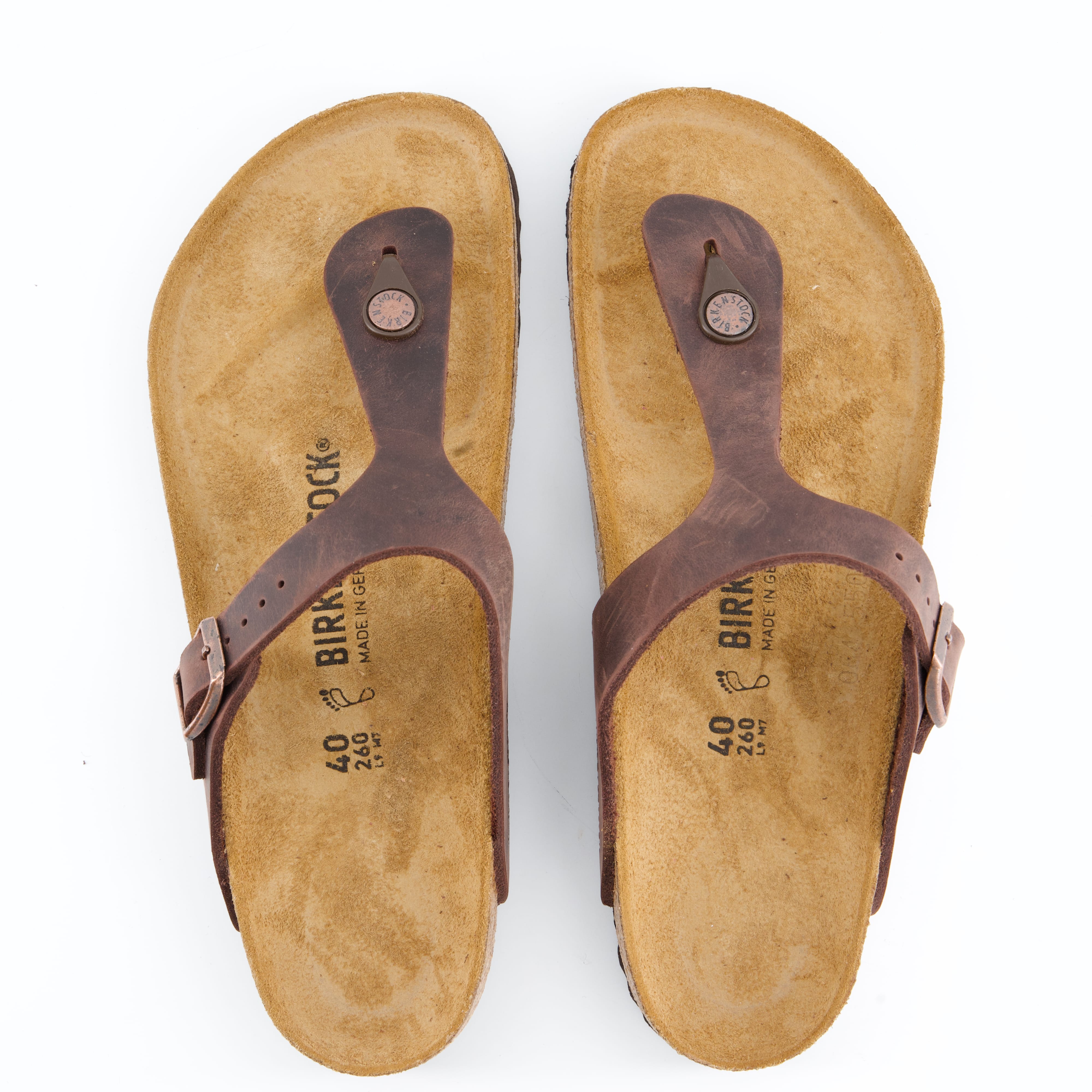 BIRKENSTOCK Herrenschuh - Pantoffel Pantoffel Gizeh Natural Leather Oiled