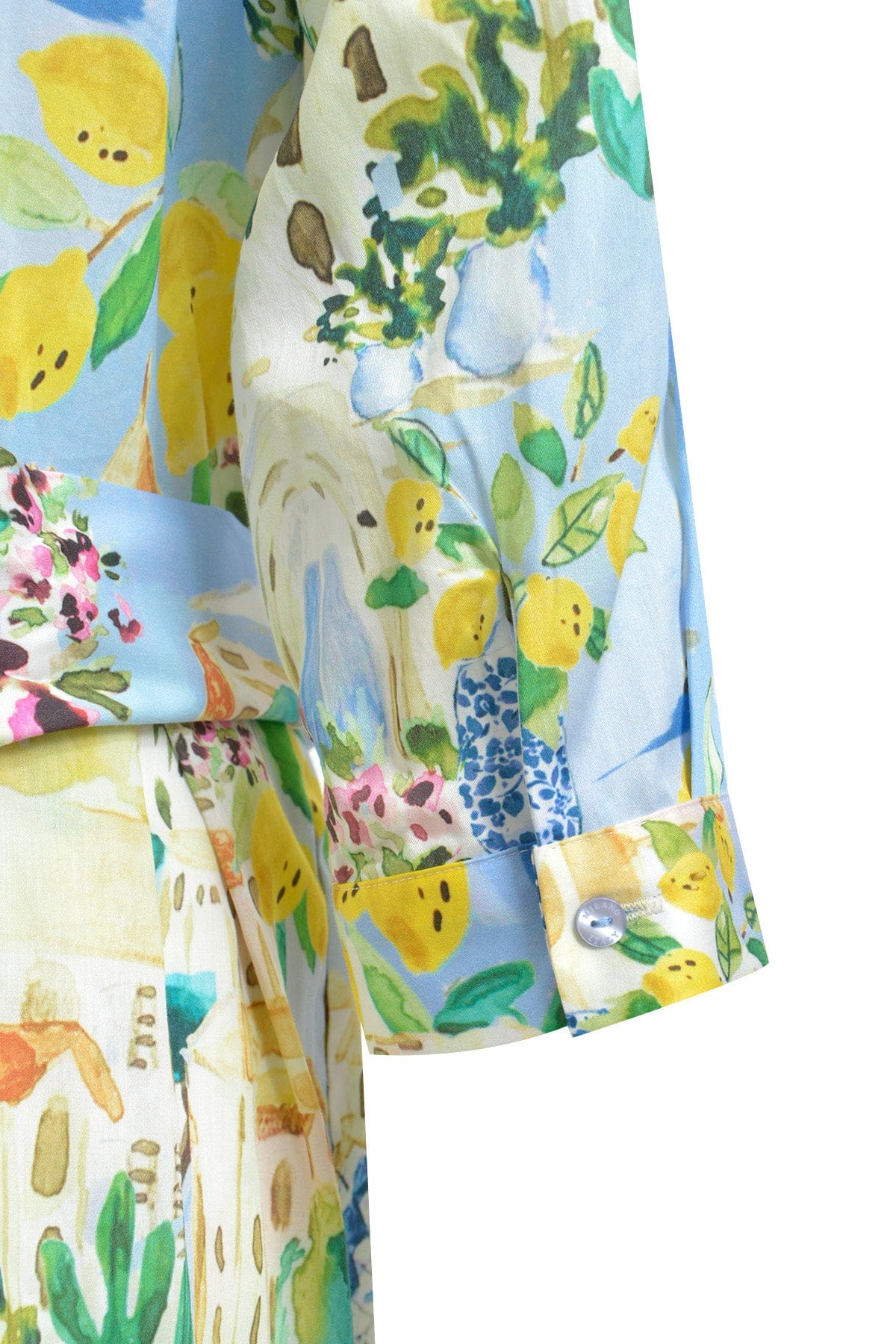 Milano Italy Bekleidung Damen - Kleid Kleid SHIRT BLOUSE DRESS W/ WIDE MIDI SKI