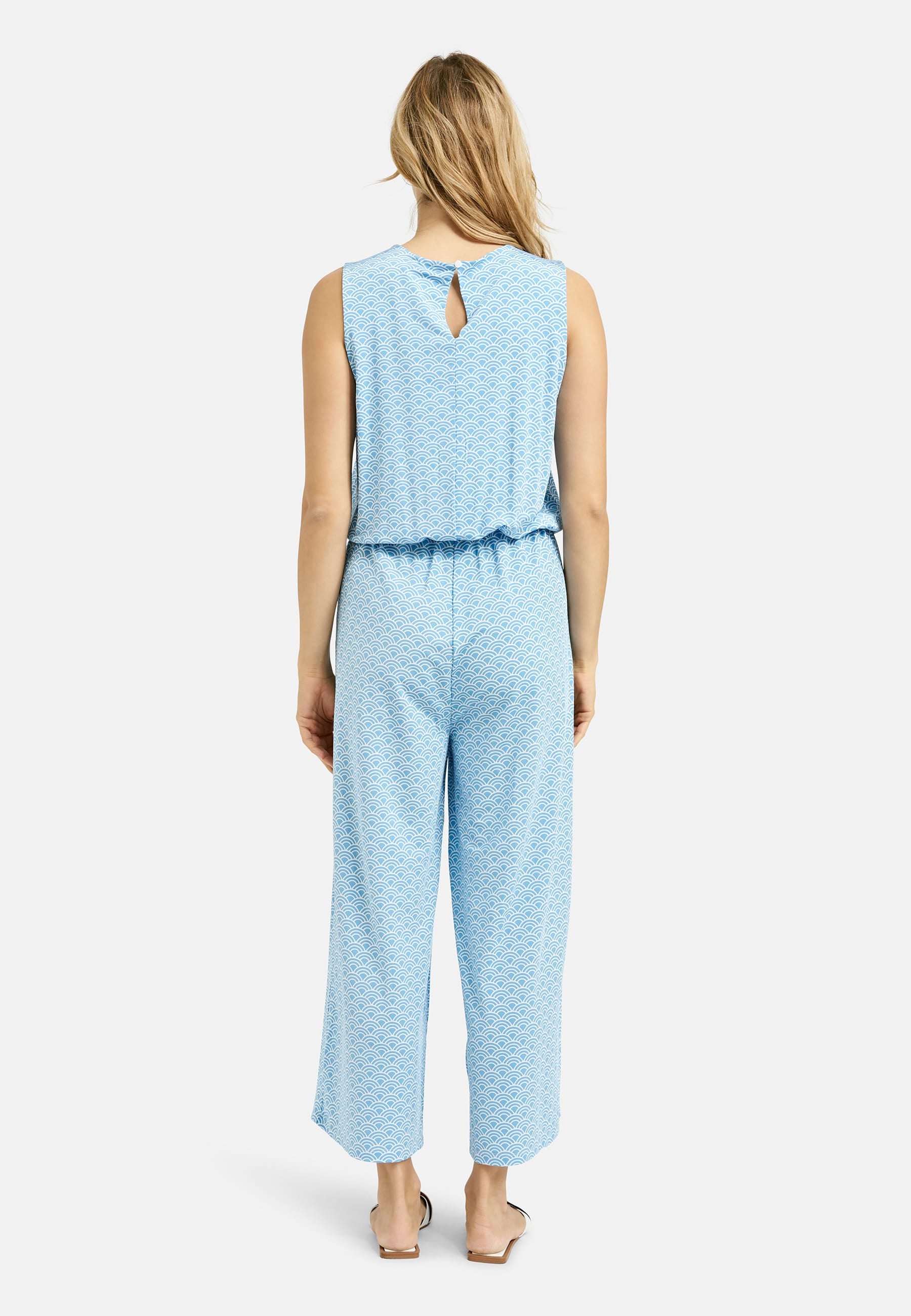 Milano Italy Bekleidung Damen - Kleid Kleid SLEEVELESS JUMPSUIT W V-NECK, ELAST