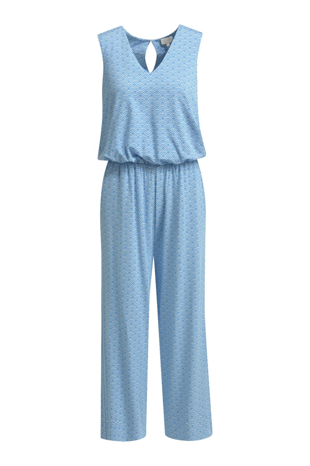 Milano Italy Bekleidung Damen - Kleid Kleid SLEEVELESS JUMPSUIT W V-NECK, ELAST