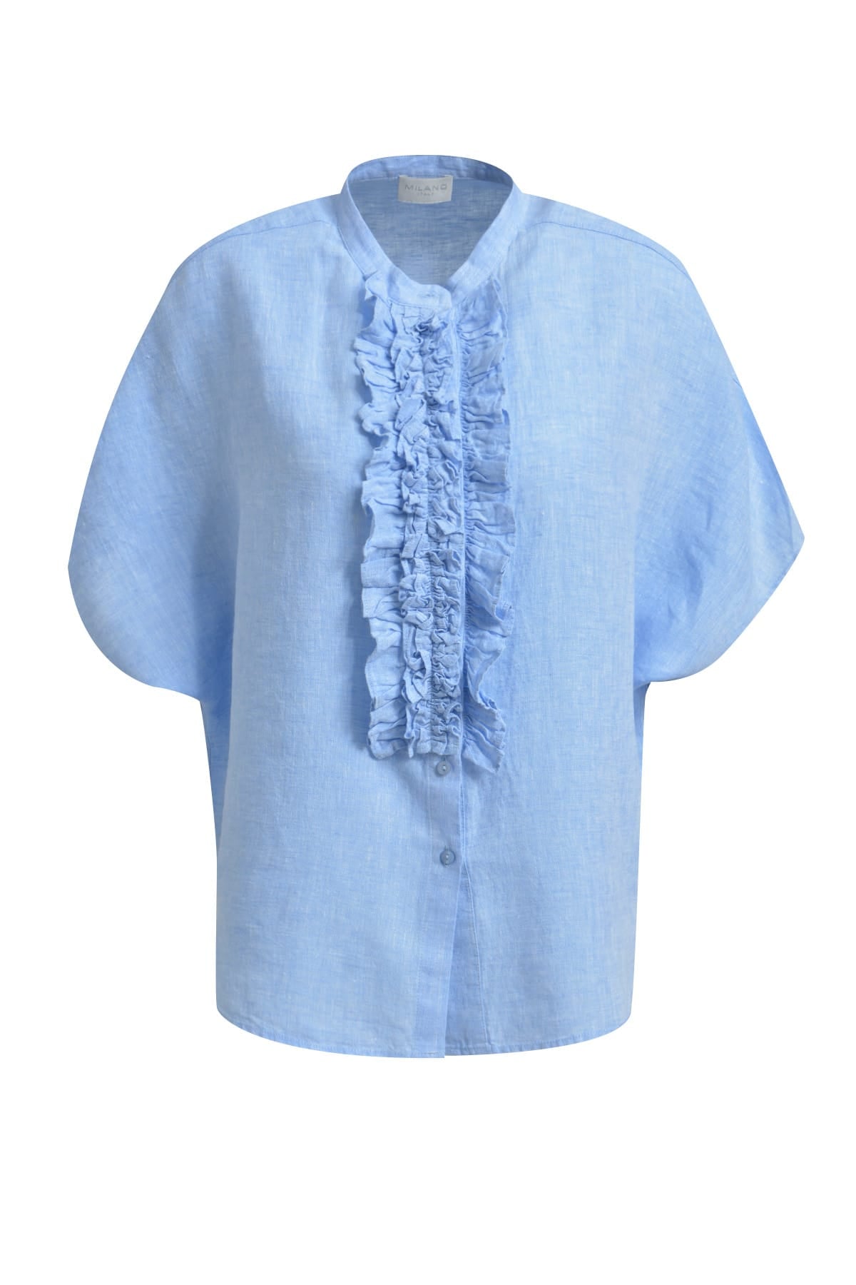 Milano Italy Bekleidung Damen - Oberteil Oberteil OVERSIZED 1/2 SLEEVE BLOUSE W STAND