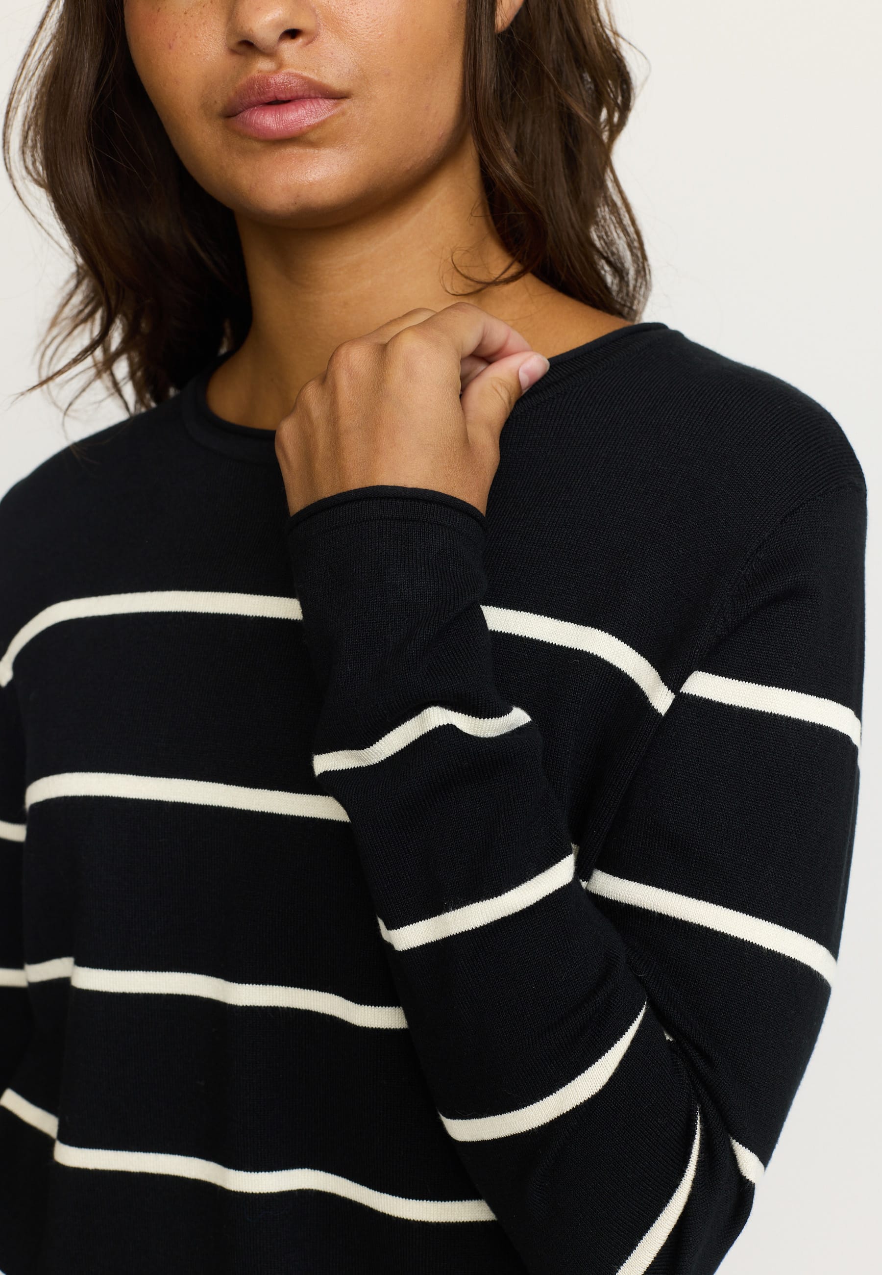Soft Rebels Bekleidung Damen - Oberteil Oberteil SRMarla O-neck Roll Edge Stripe knit